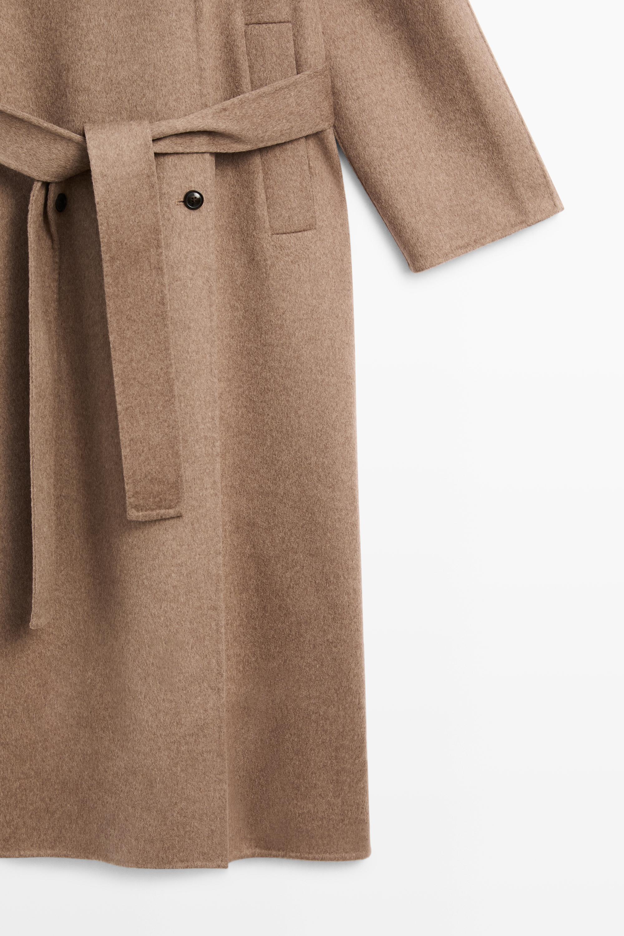 Long wool blend trench coat - TAUPE GREY
