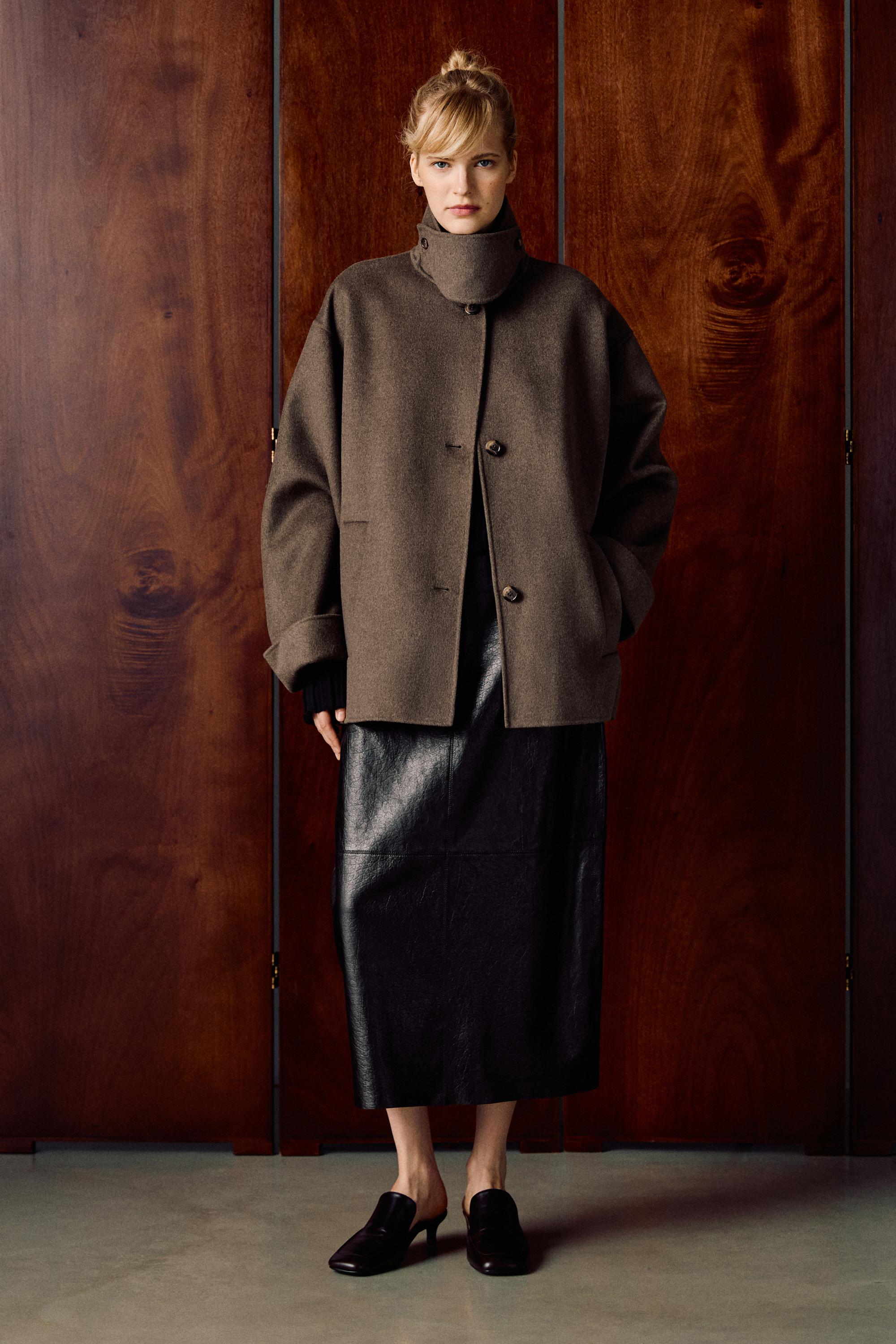 Wool-blend trench coat - MOLE BROWN