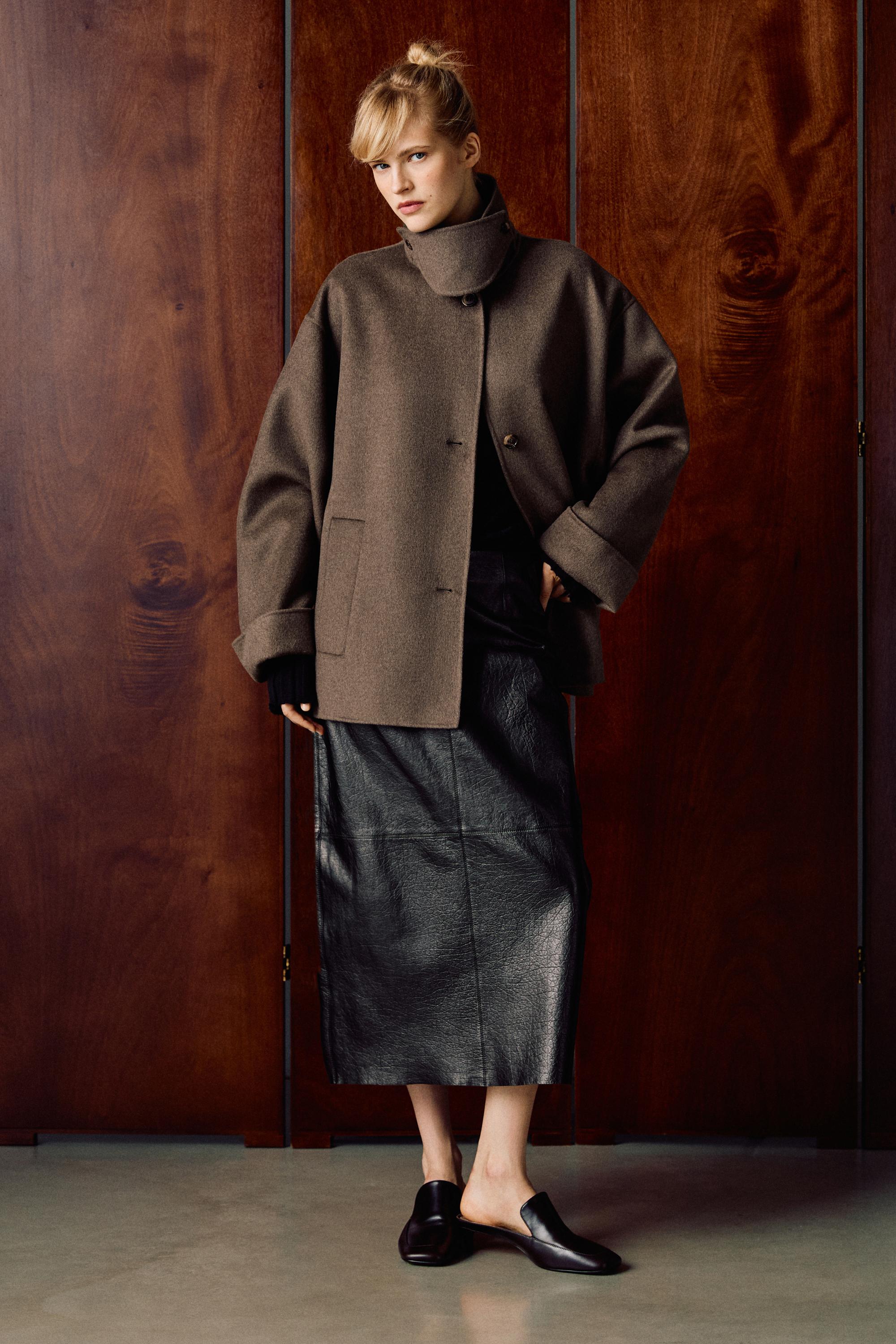Wool-blend trench coat - MOLE BROWN