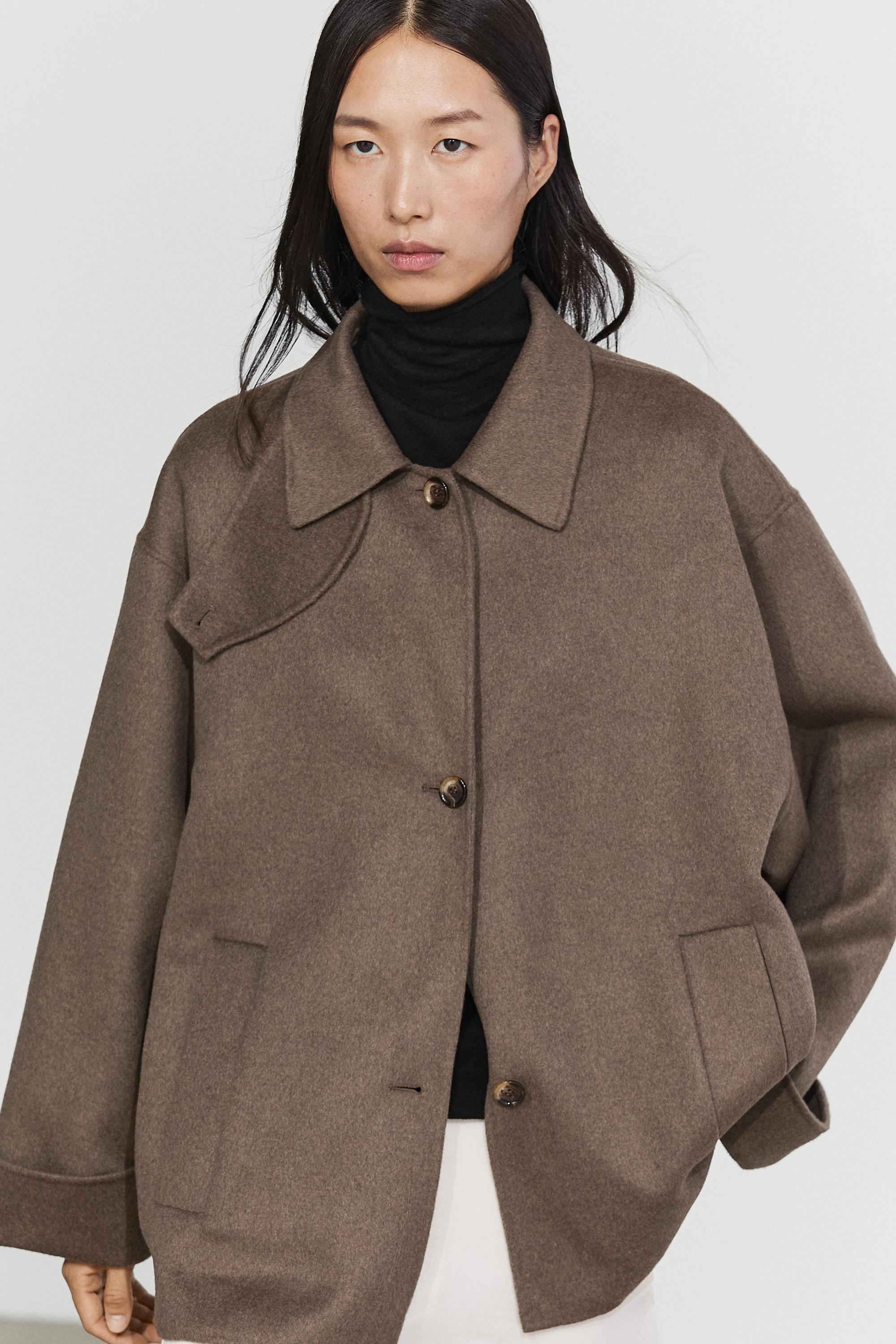 Wool-blend trench coat - MOLE BROWN