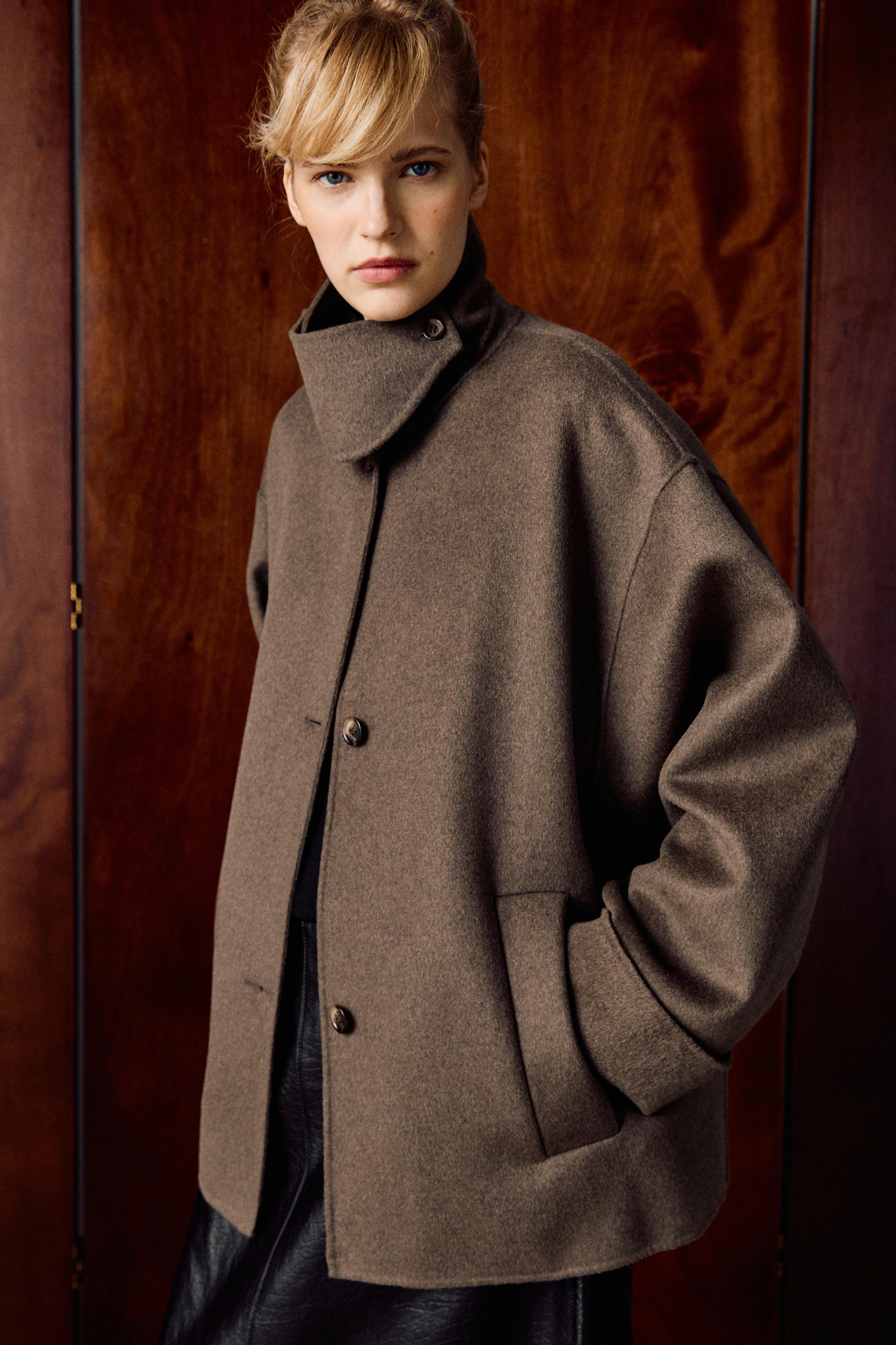 Wool-blend trench coat - MOLE BROWN