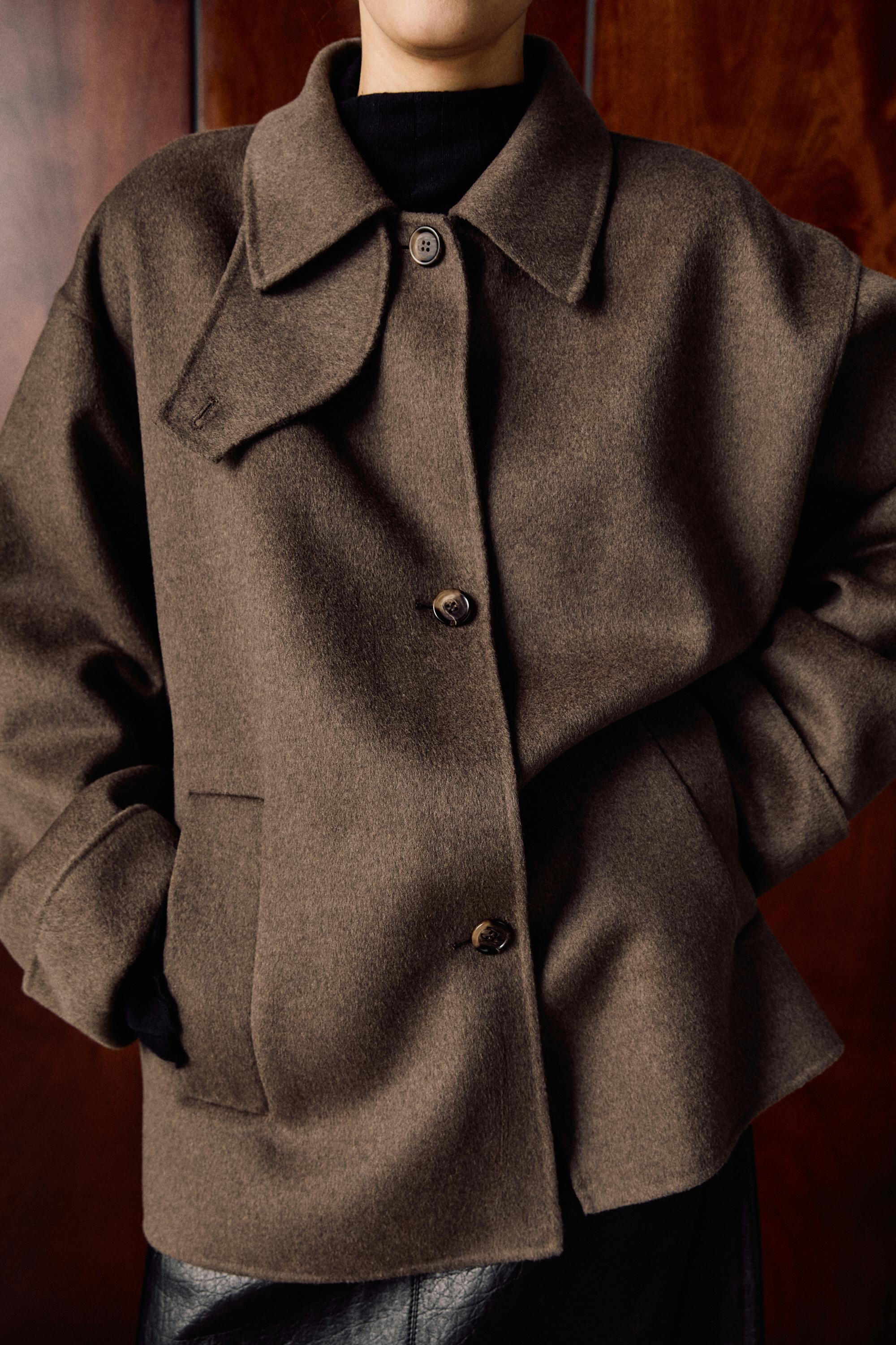 Wool-blend trench coat - MOLE BROWN