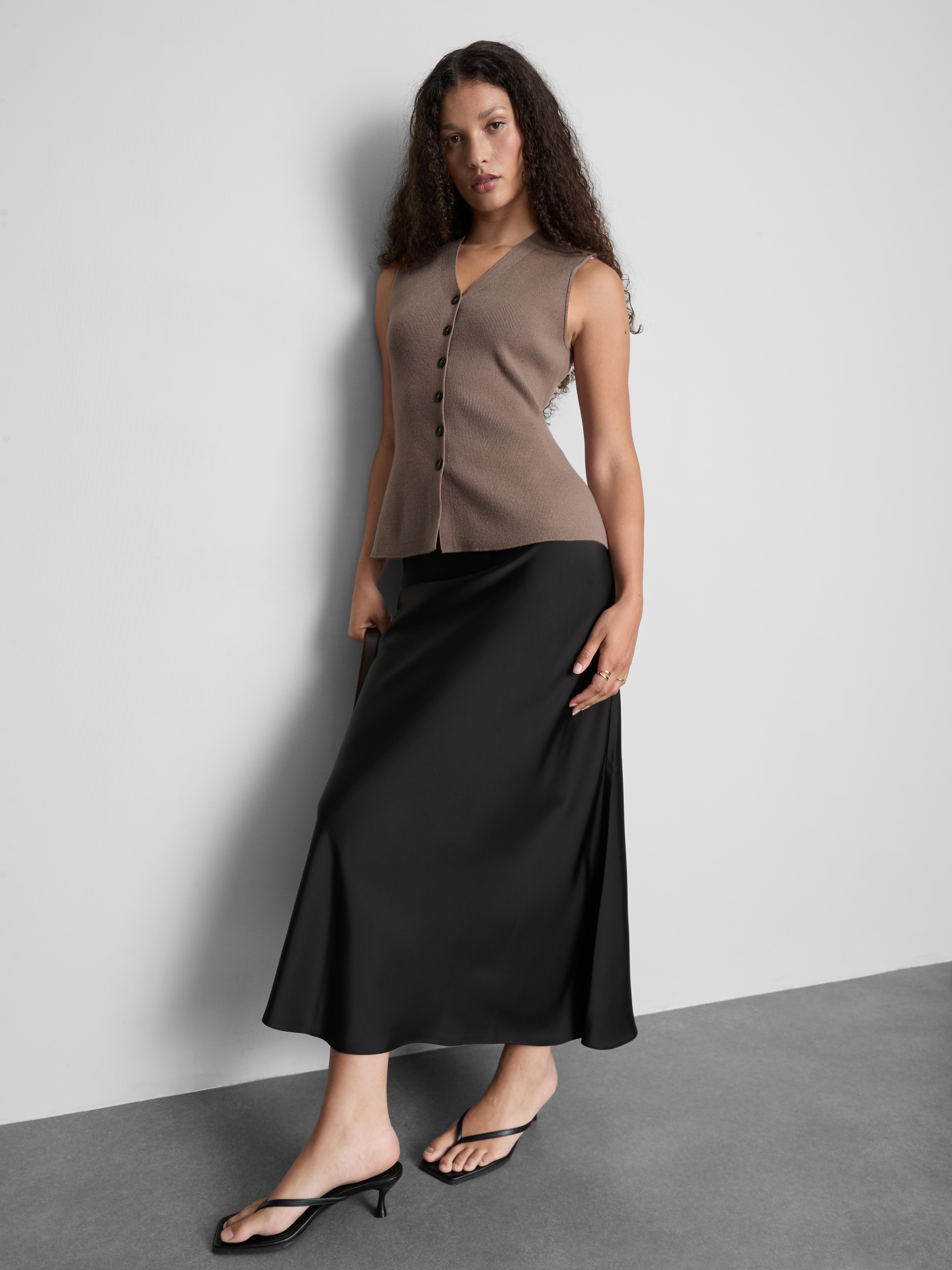 The Edit Knitted Sleeveless Peplum Waistcoat - Natural