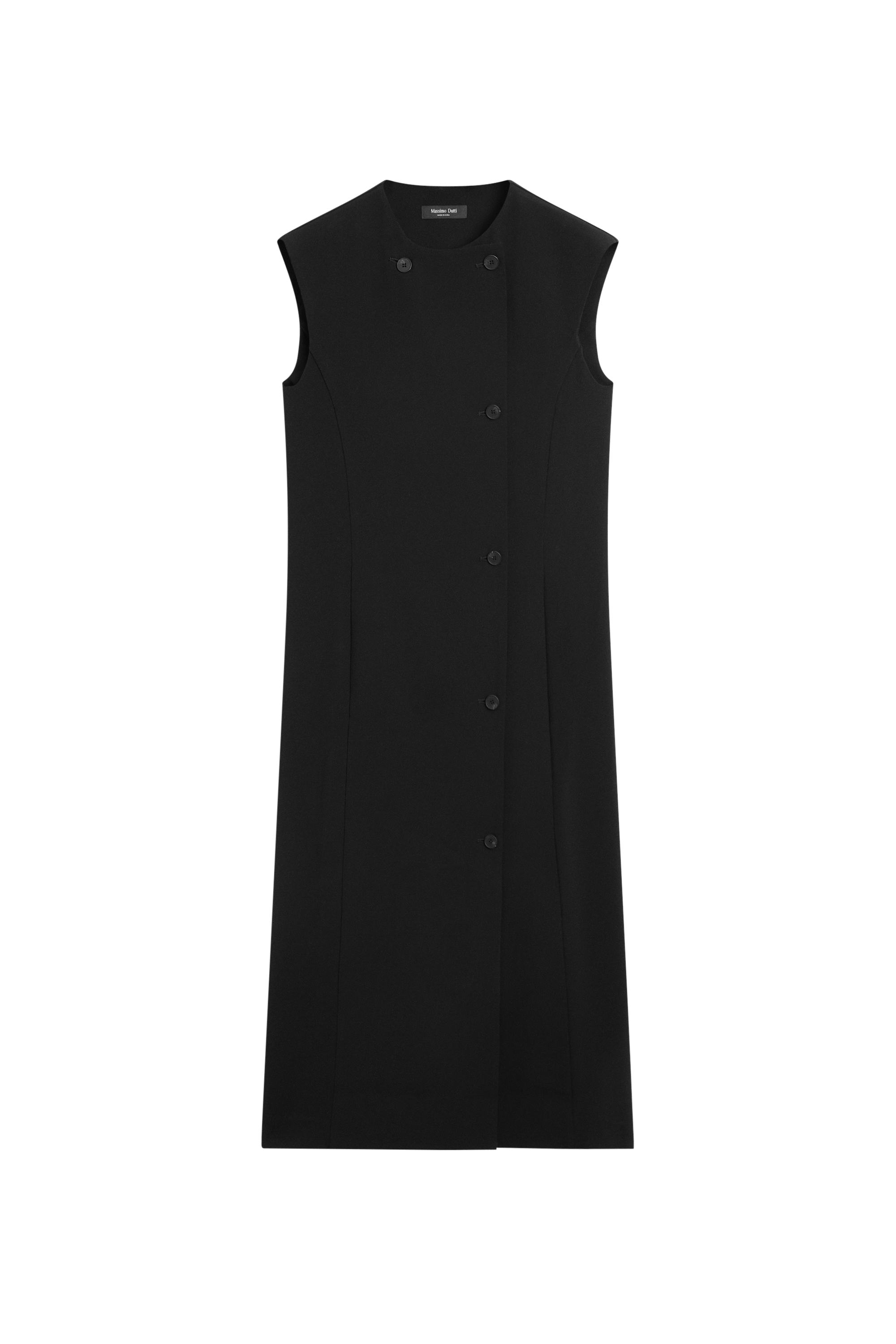 Buttoned midi dress - BLACK