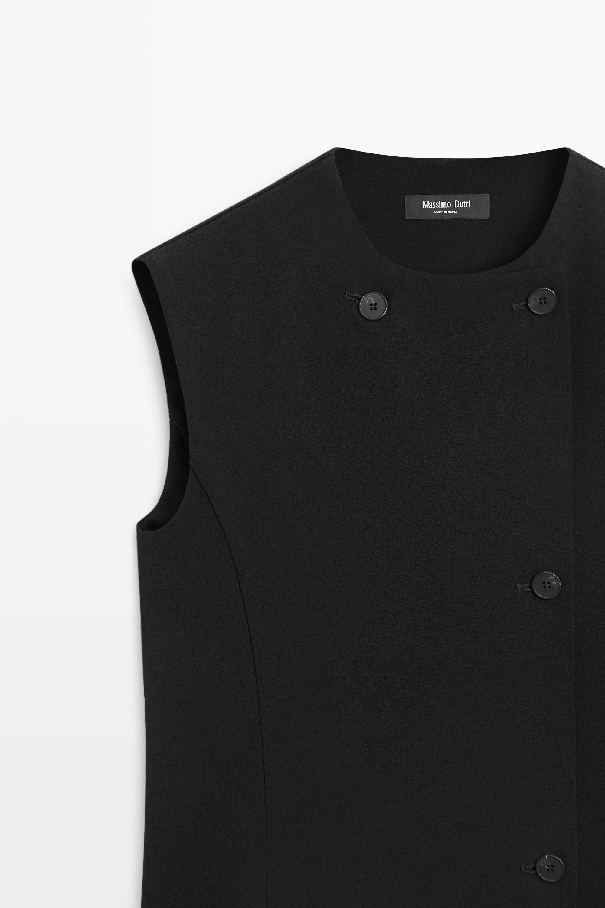 Buttoned midi dress - BLACK