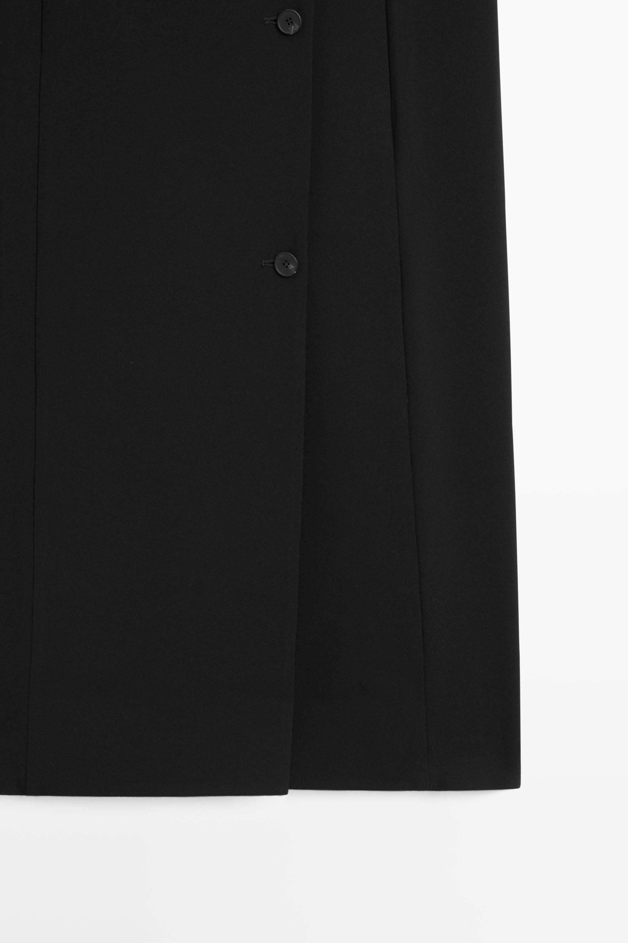 Buttoned midi dress - BLACK