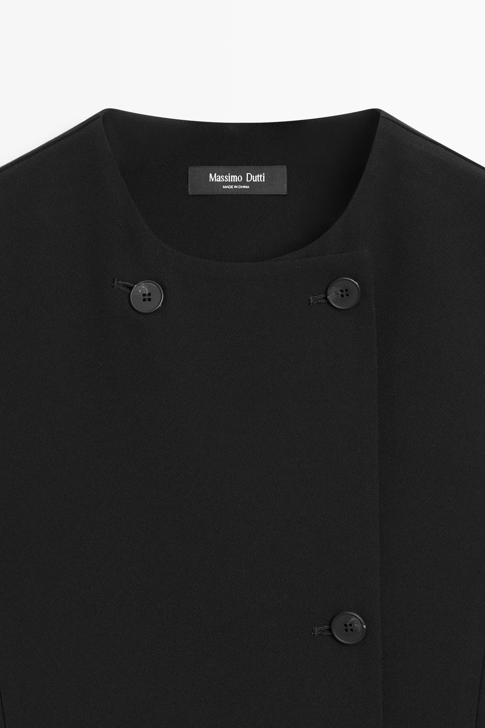 Buttoned midi dress - BLACK