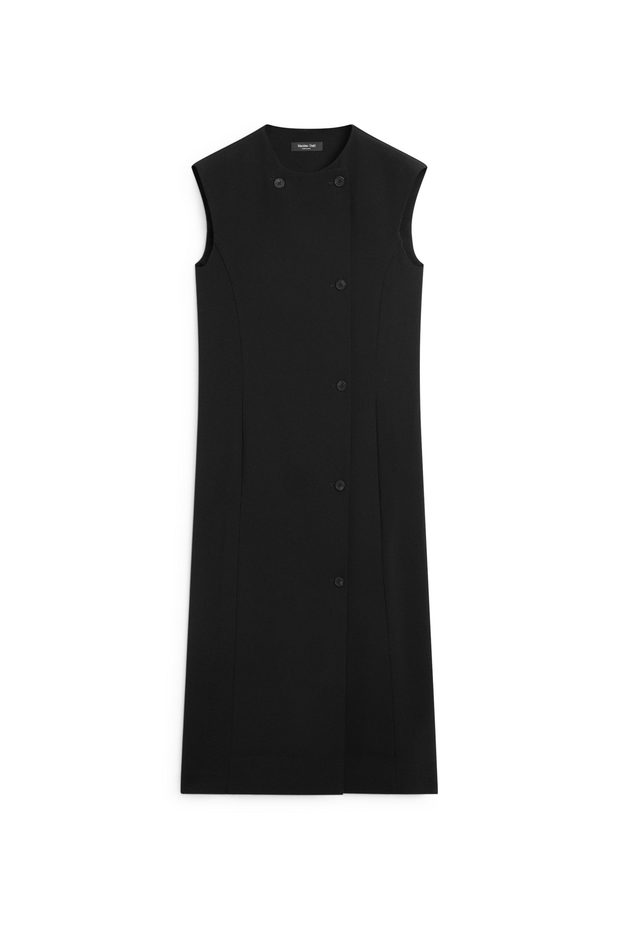 Buttoned midi dress - BLACK