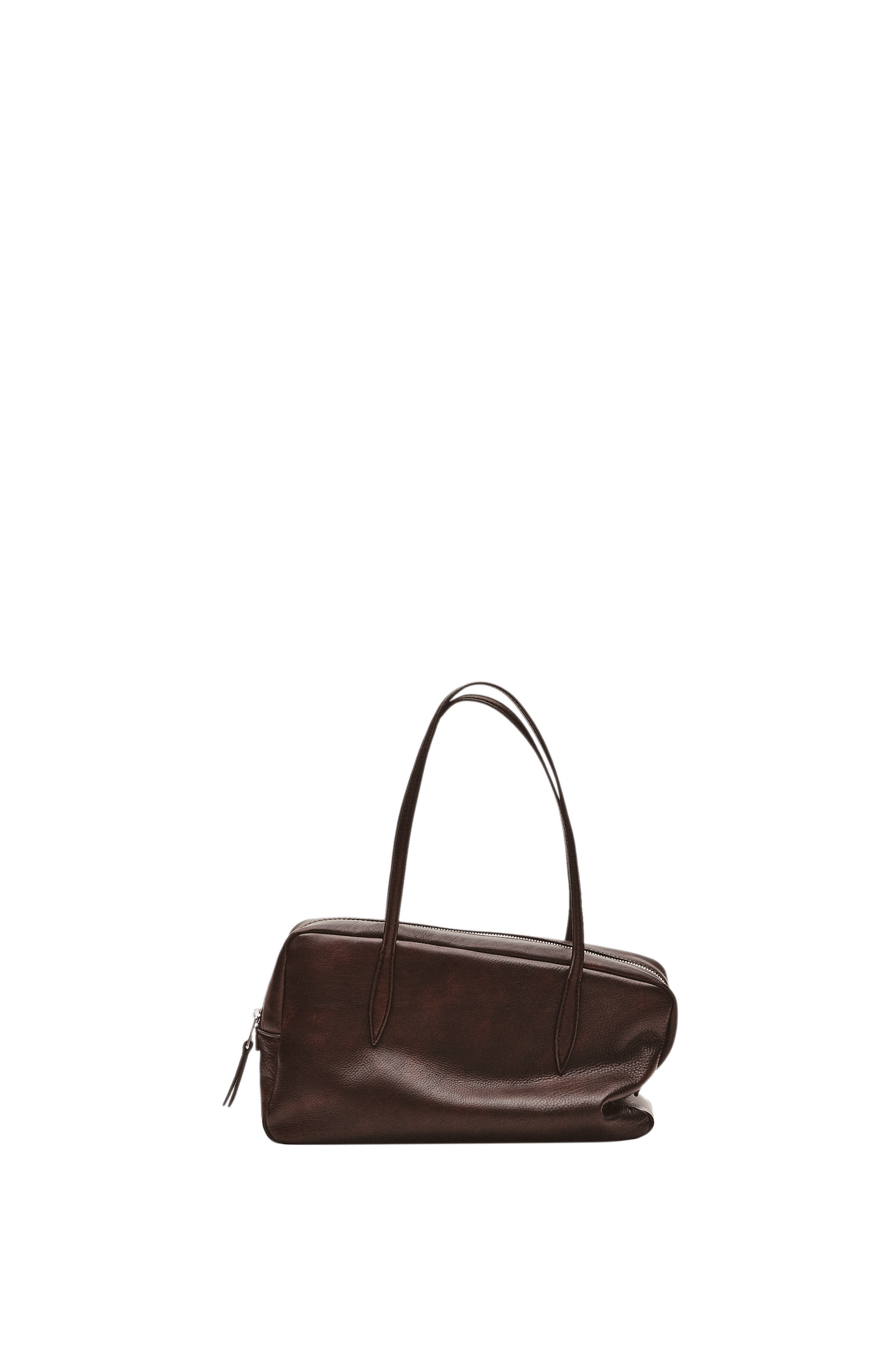 Nappa leather mini duffle bag - BROWN