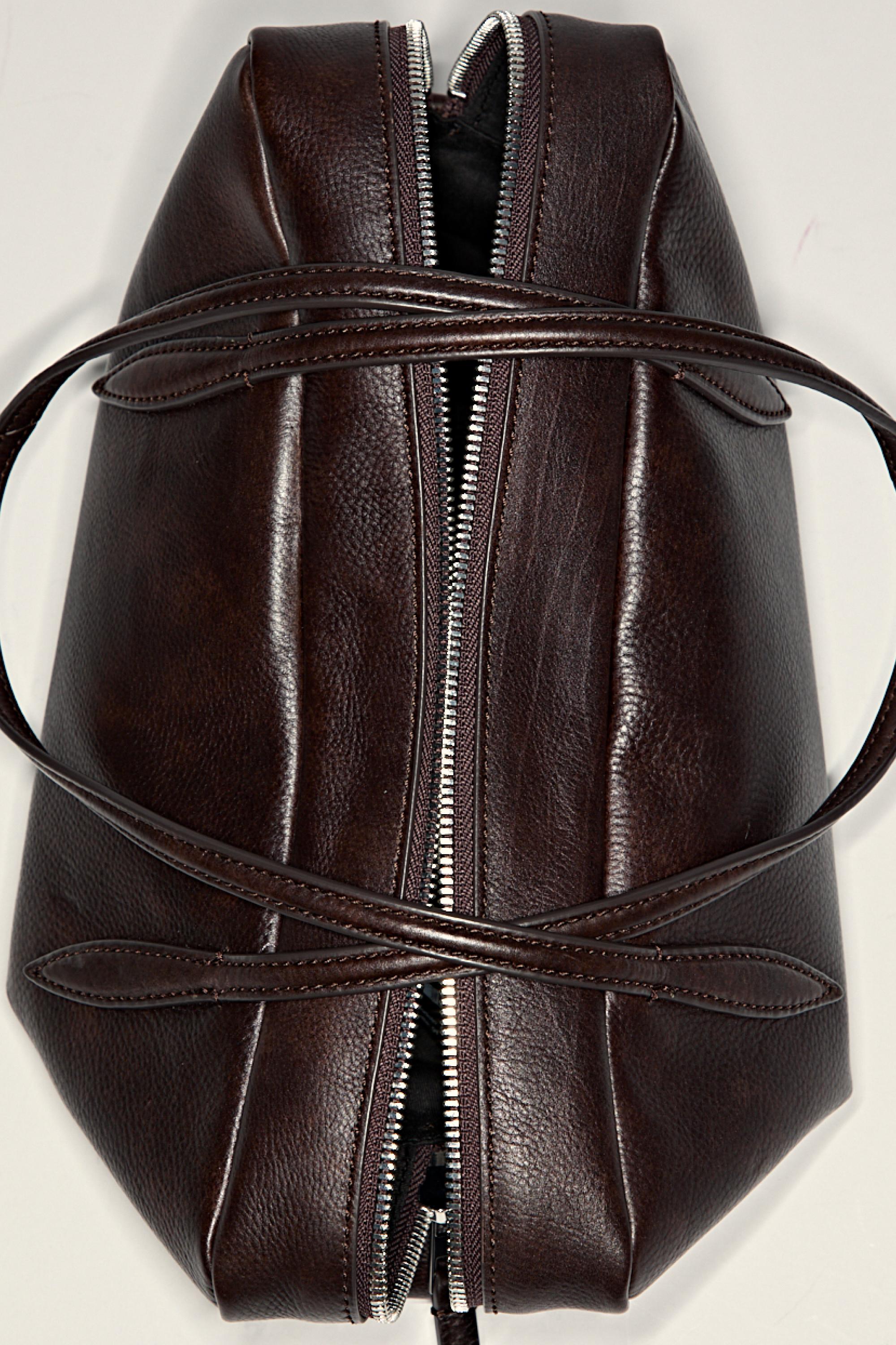 Nappa leather mini duffle bag - BROWN