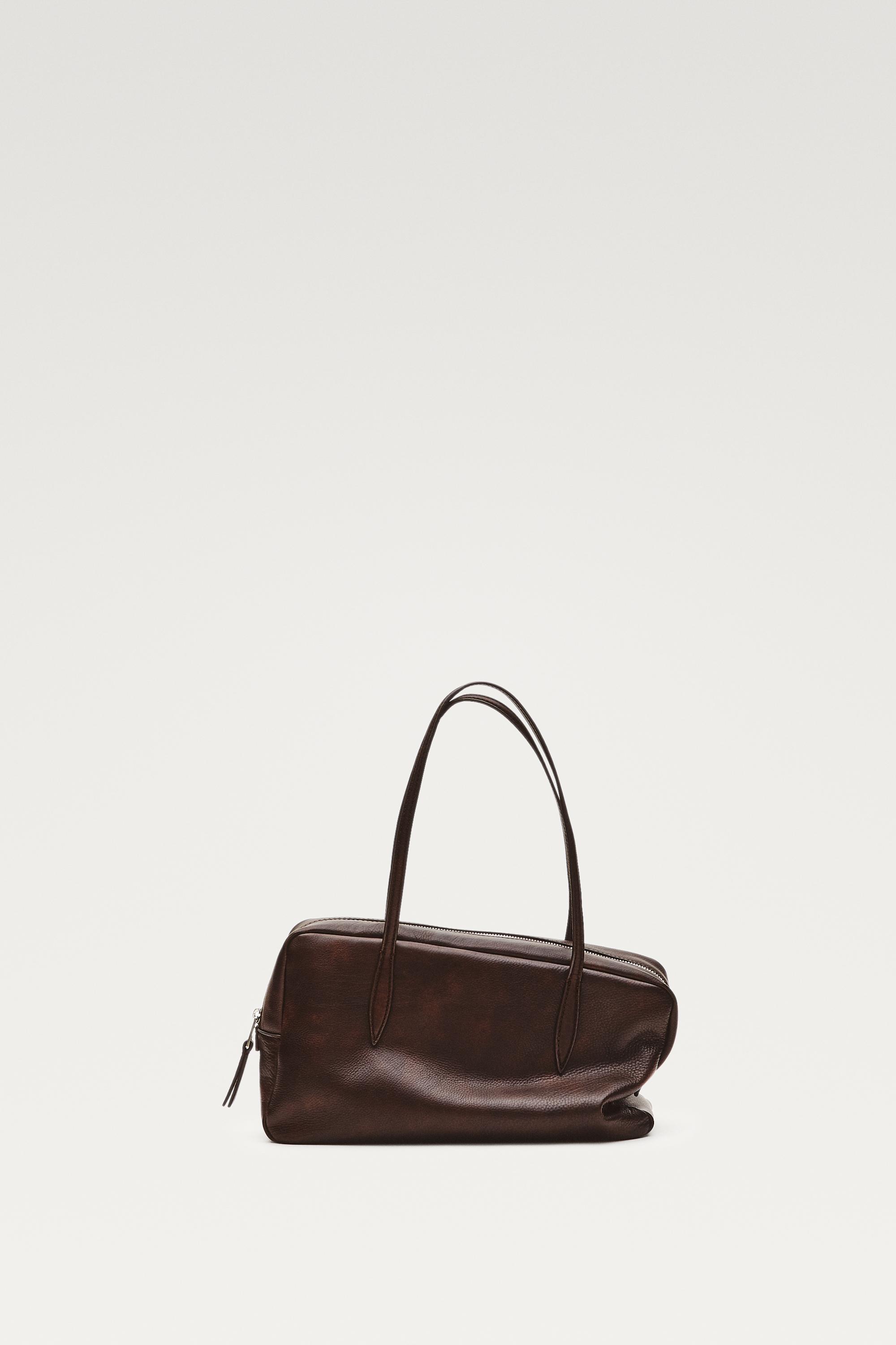 Nappa leather mini duffle bag - BROWN