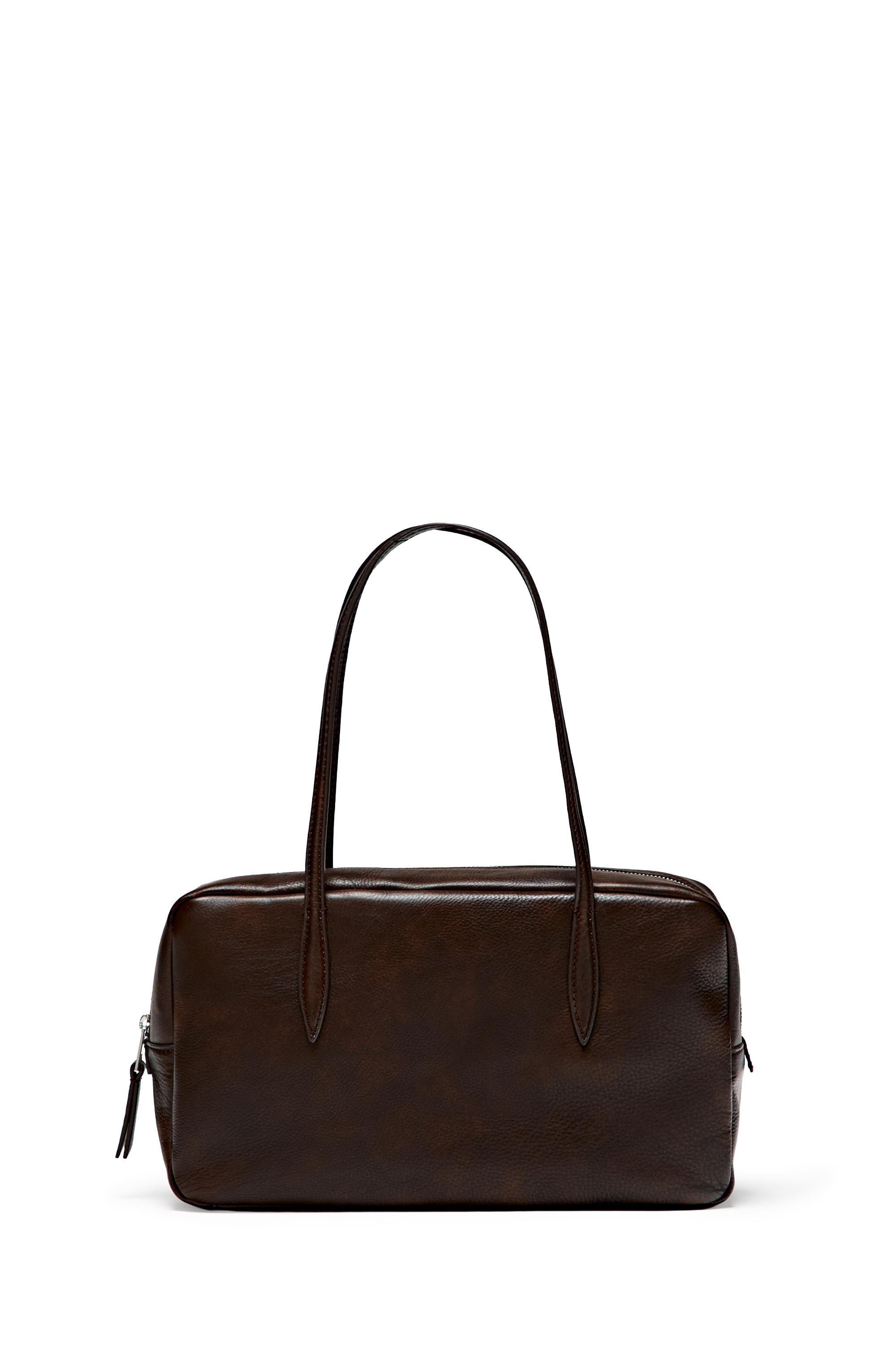 Nappa leather mini duffle bag - BROWN