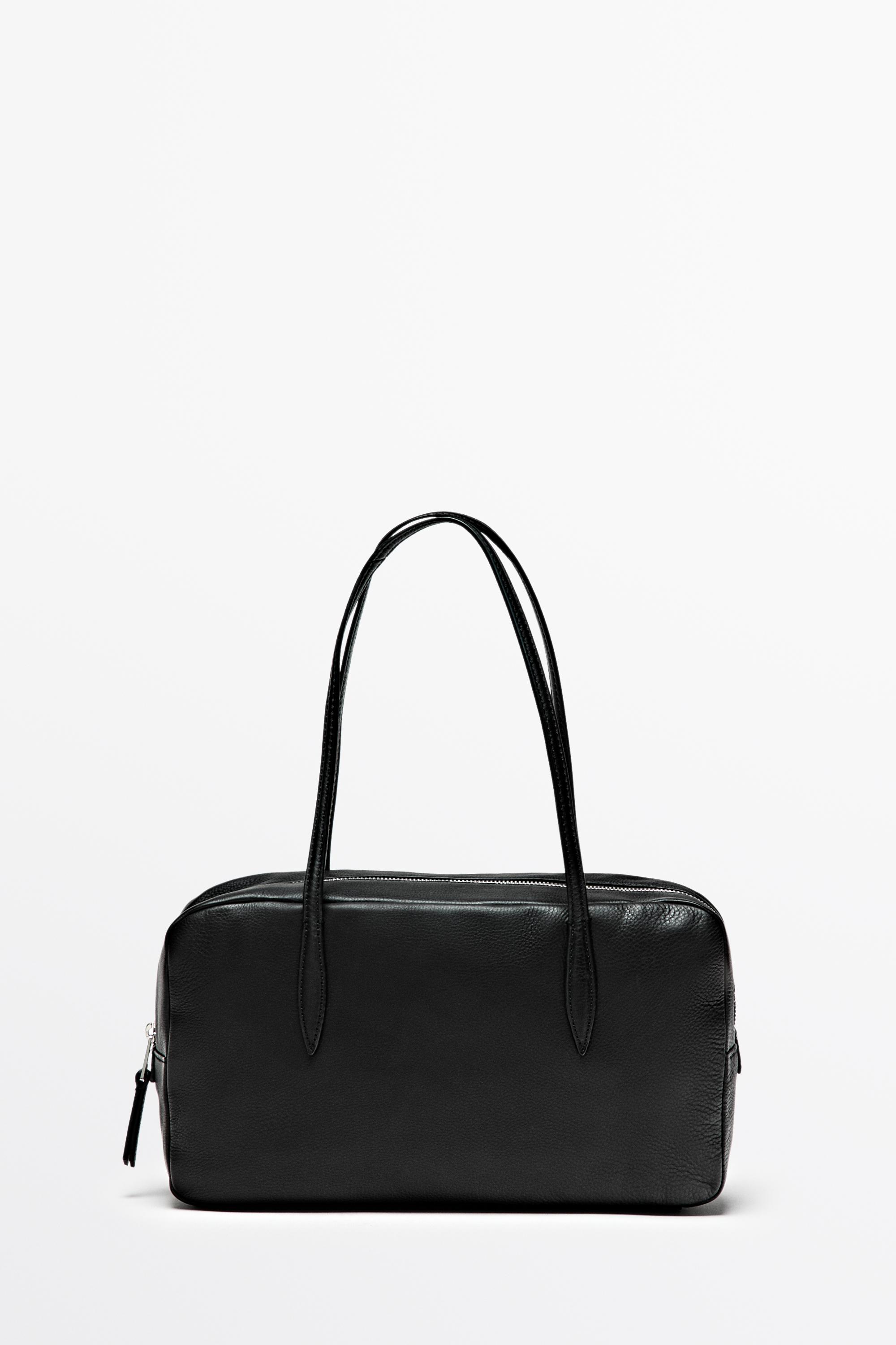 Nappa leather mini duffle bag - BLACK