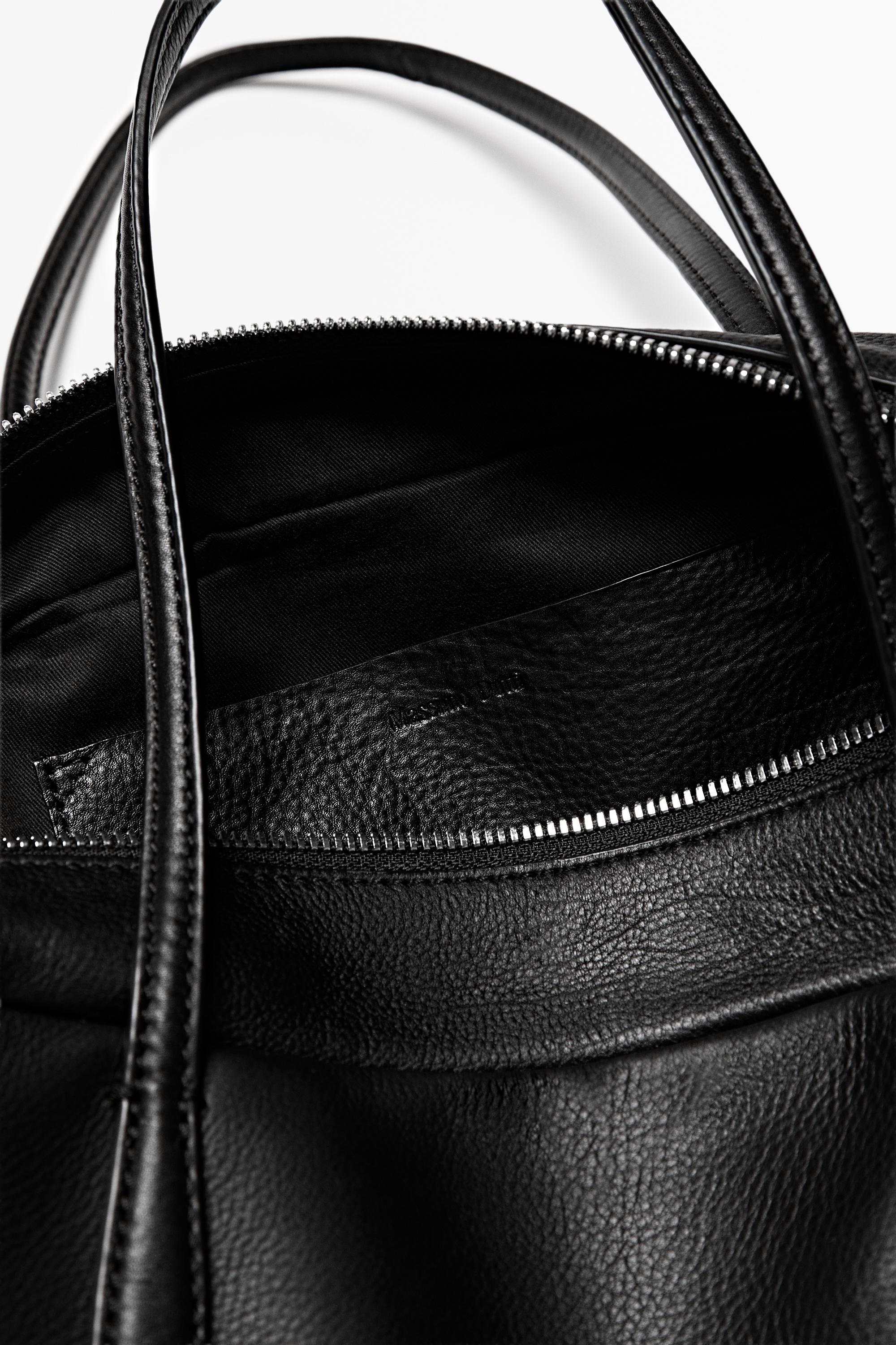Nappa leather mini duffle bag - BLACK