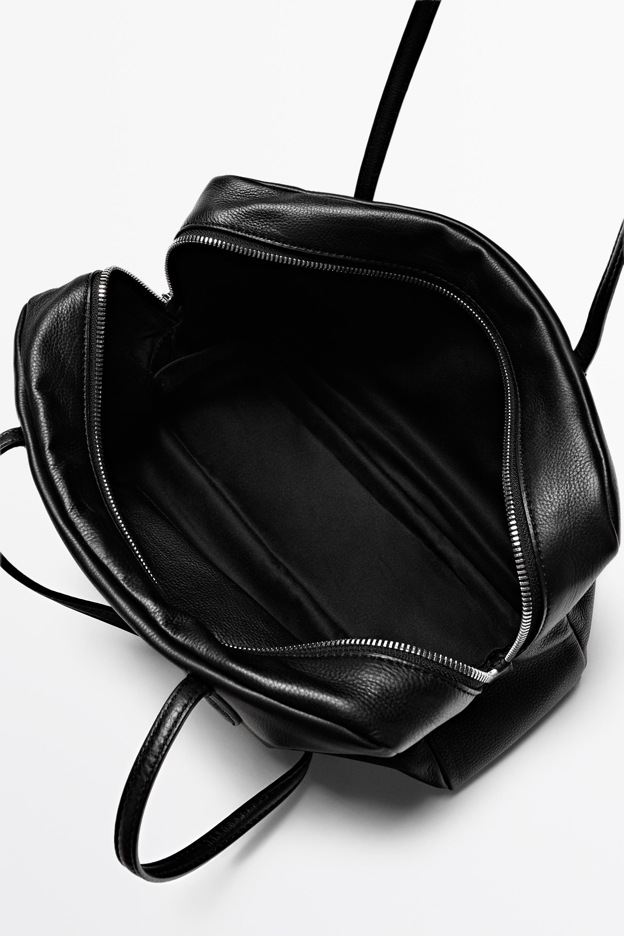 Nappa leather mini duffle bag - BLACK
