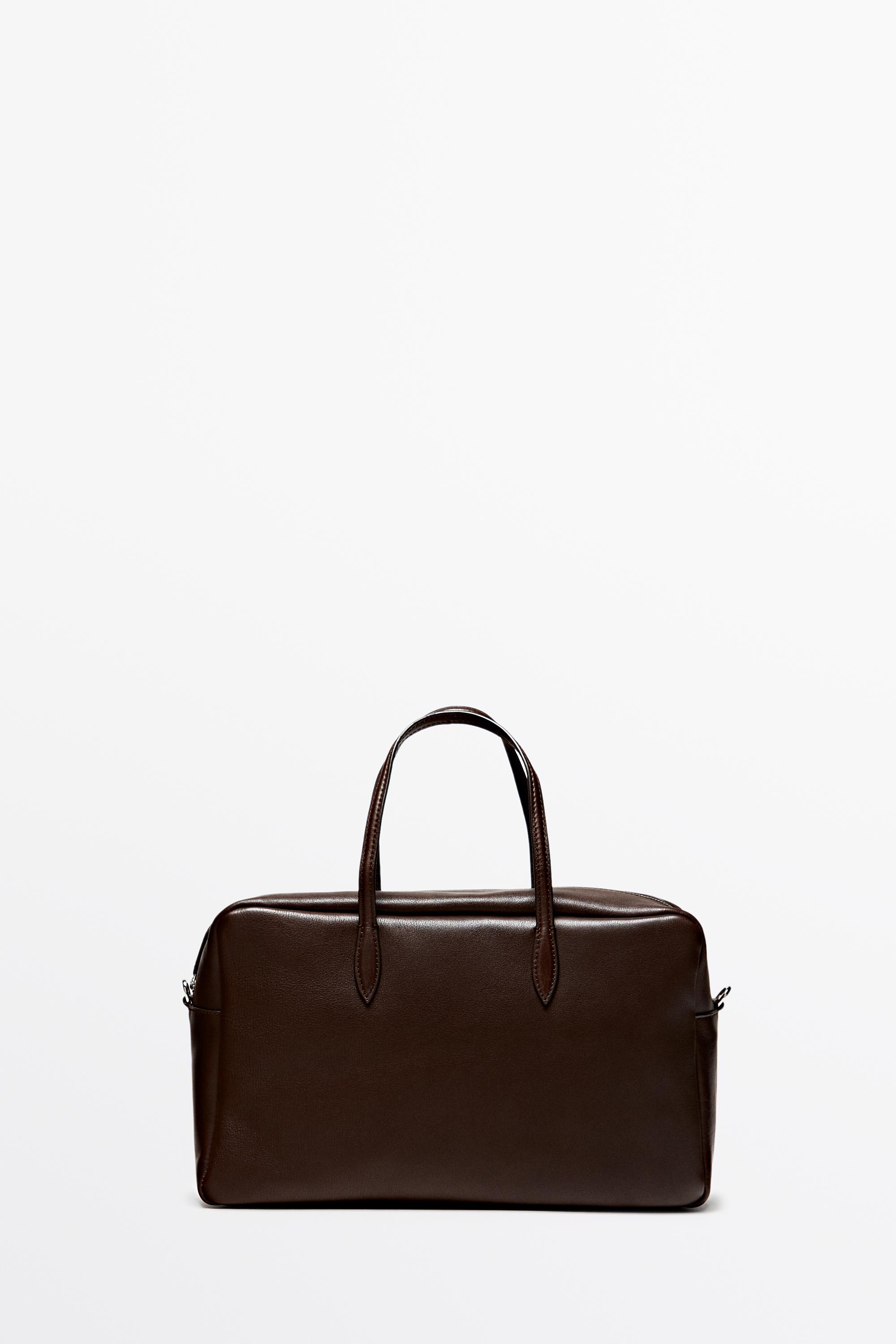 Medium duffle bag in nappa leather - BROWN