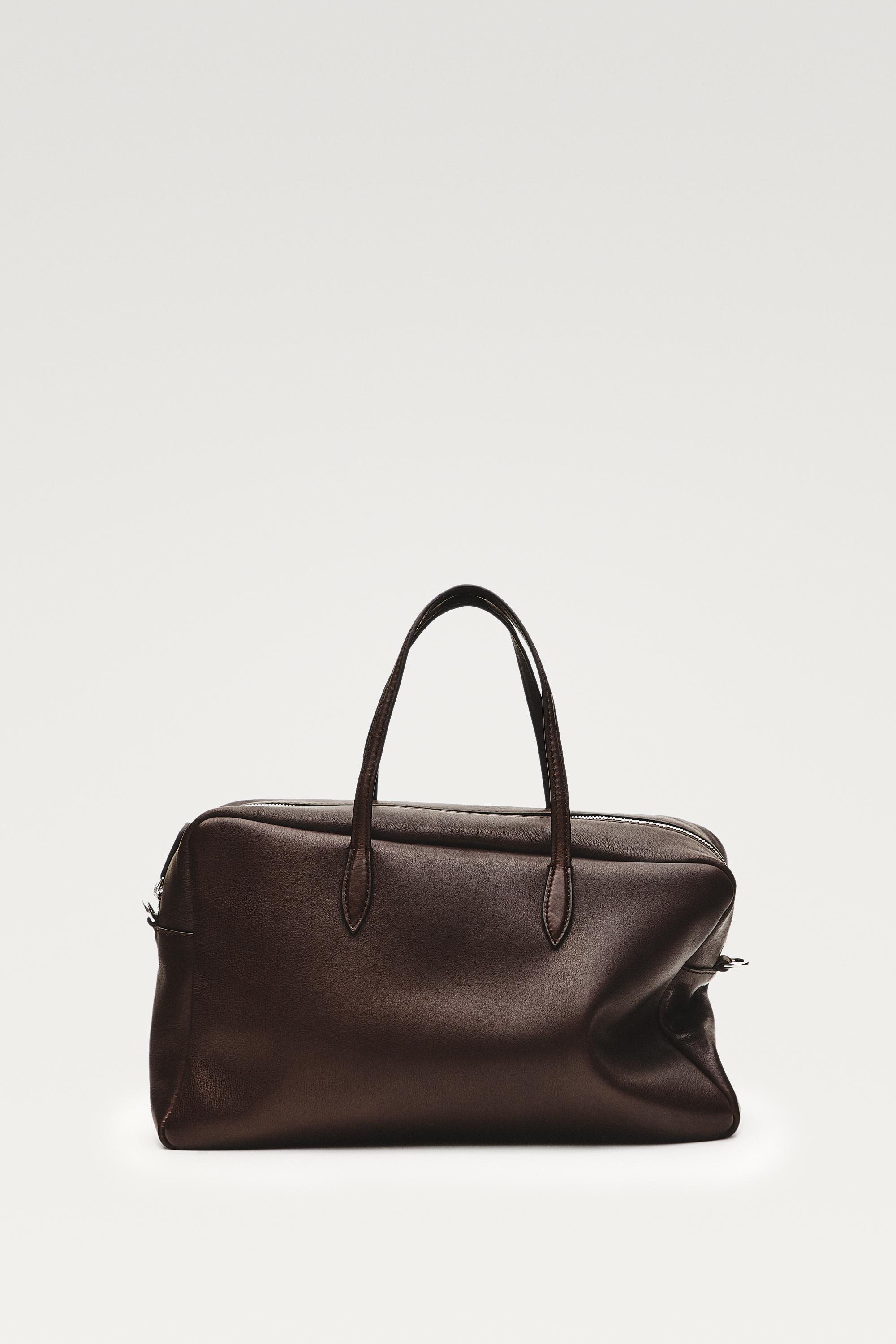 Medium duffle bag in nappa leather - BROWN