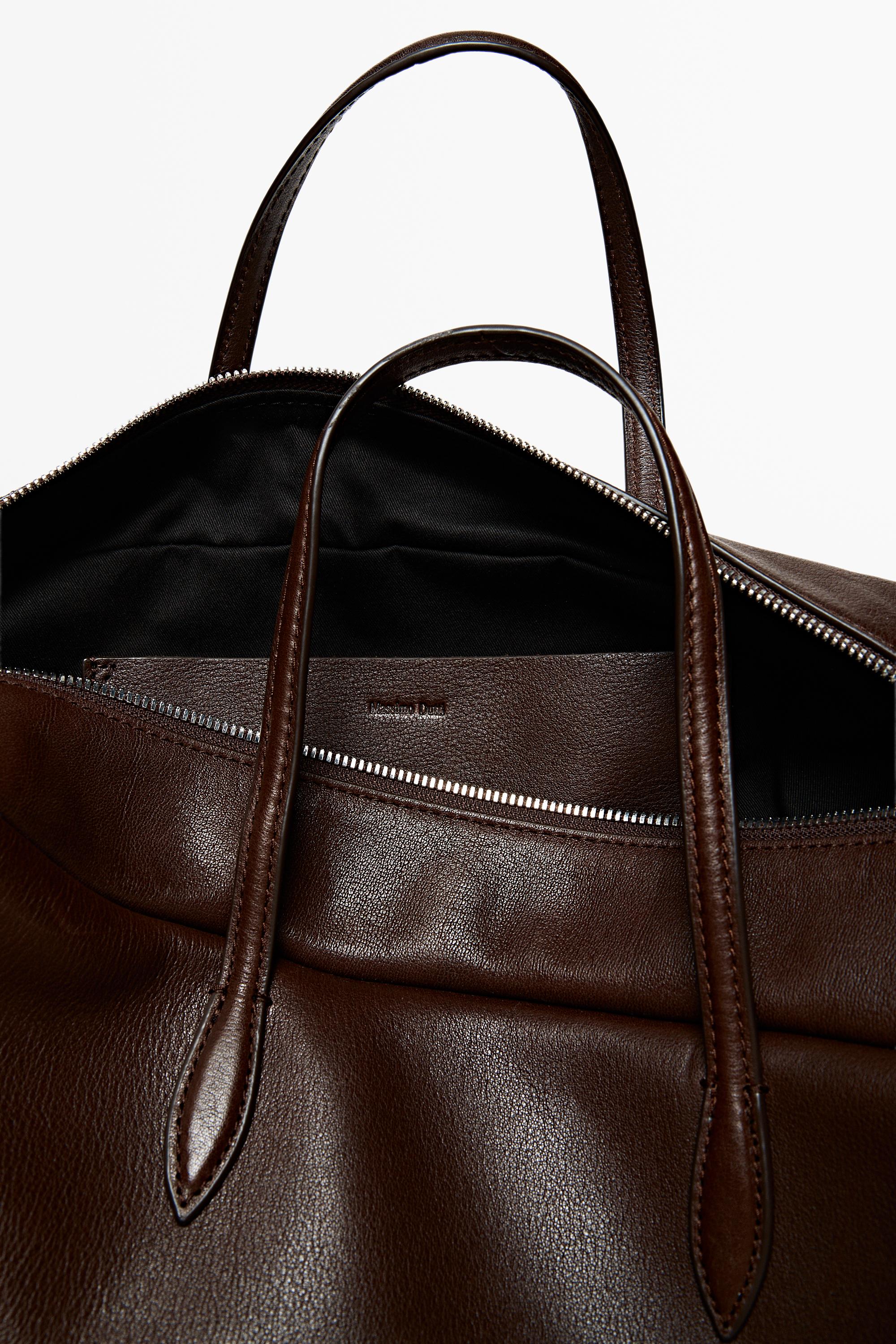 Medium duffle bag in nappa leather - BROWN