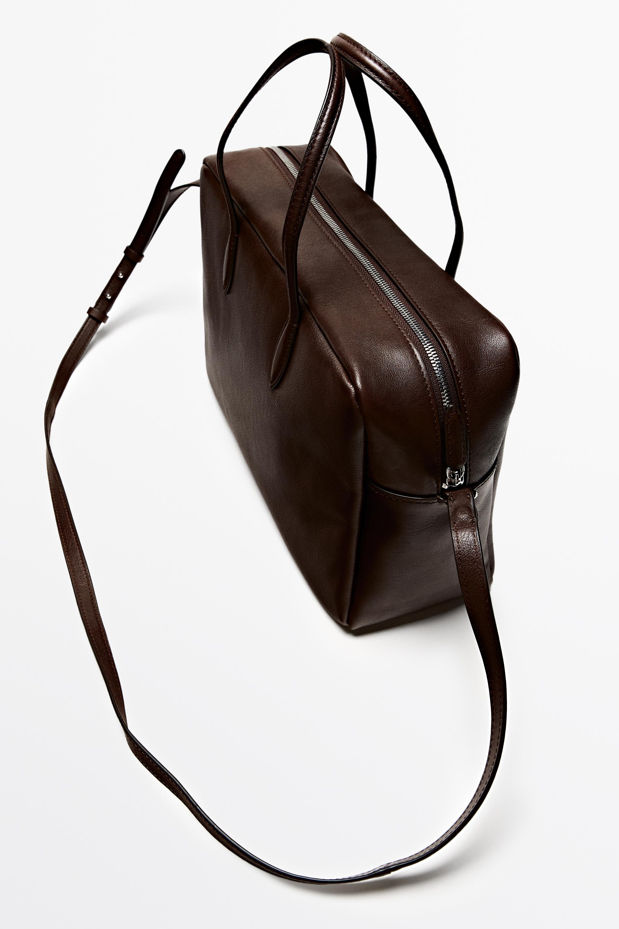 Medium duffle bag in nappa leather - BROWN