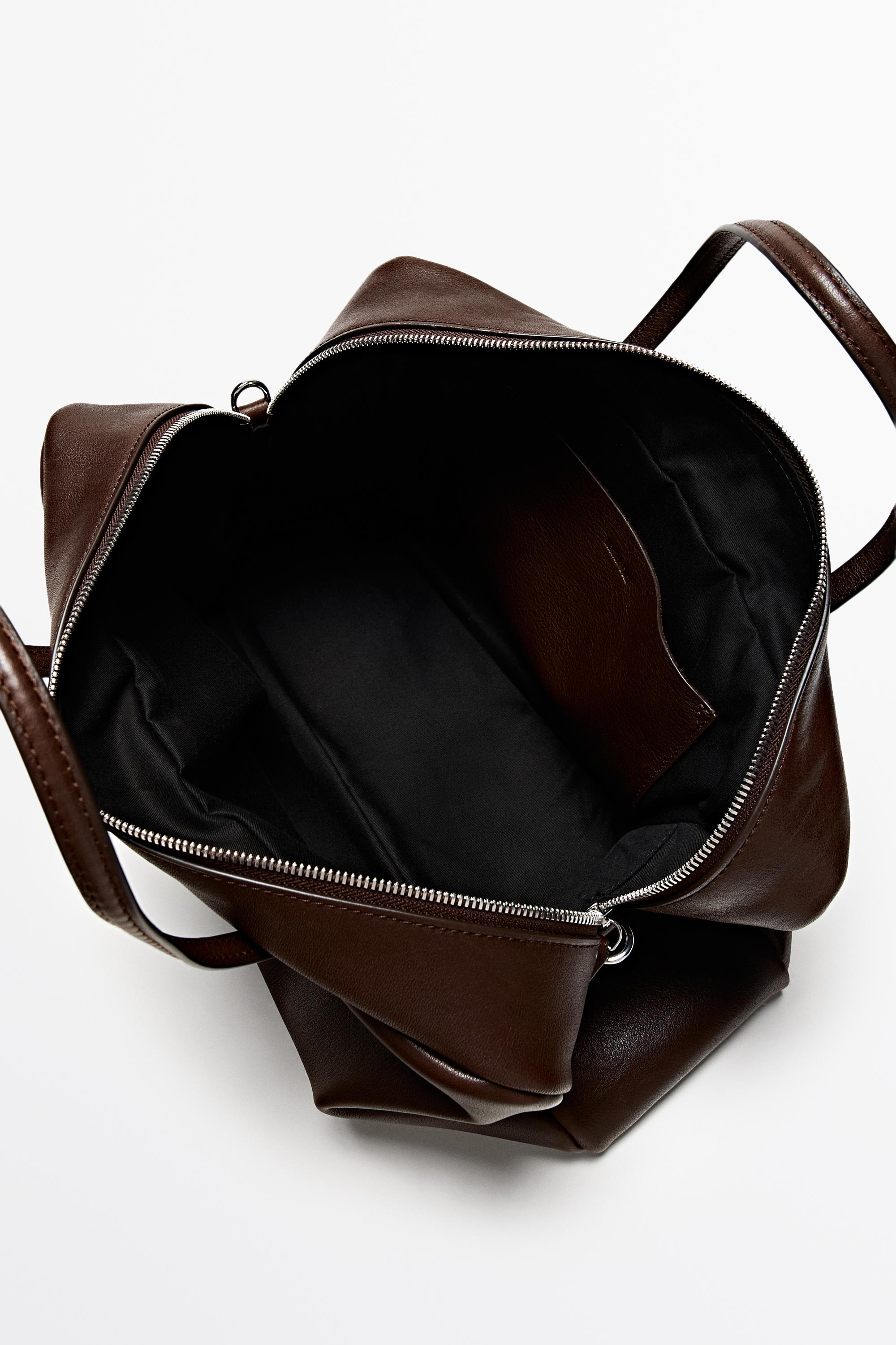 Medium duffle bag in nappa leather - BROWN