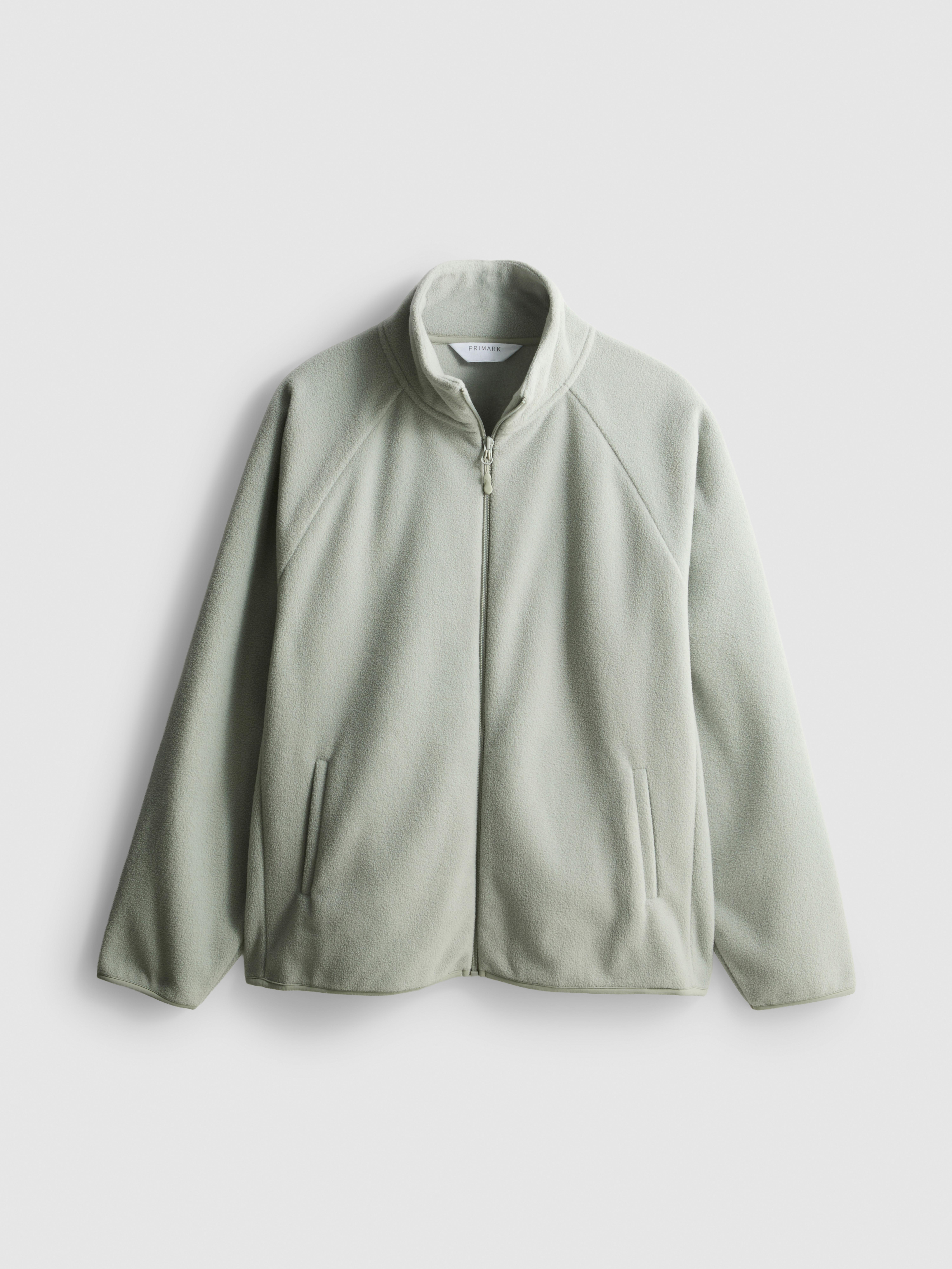Zip-Up Funnel Neck Fleece - Light Green