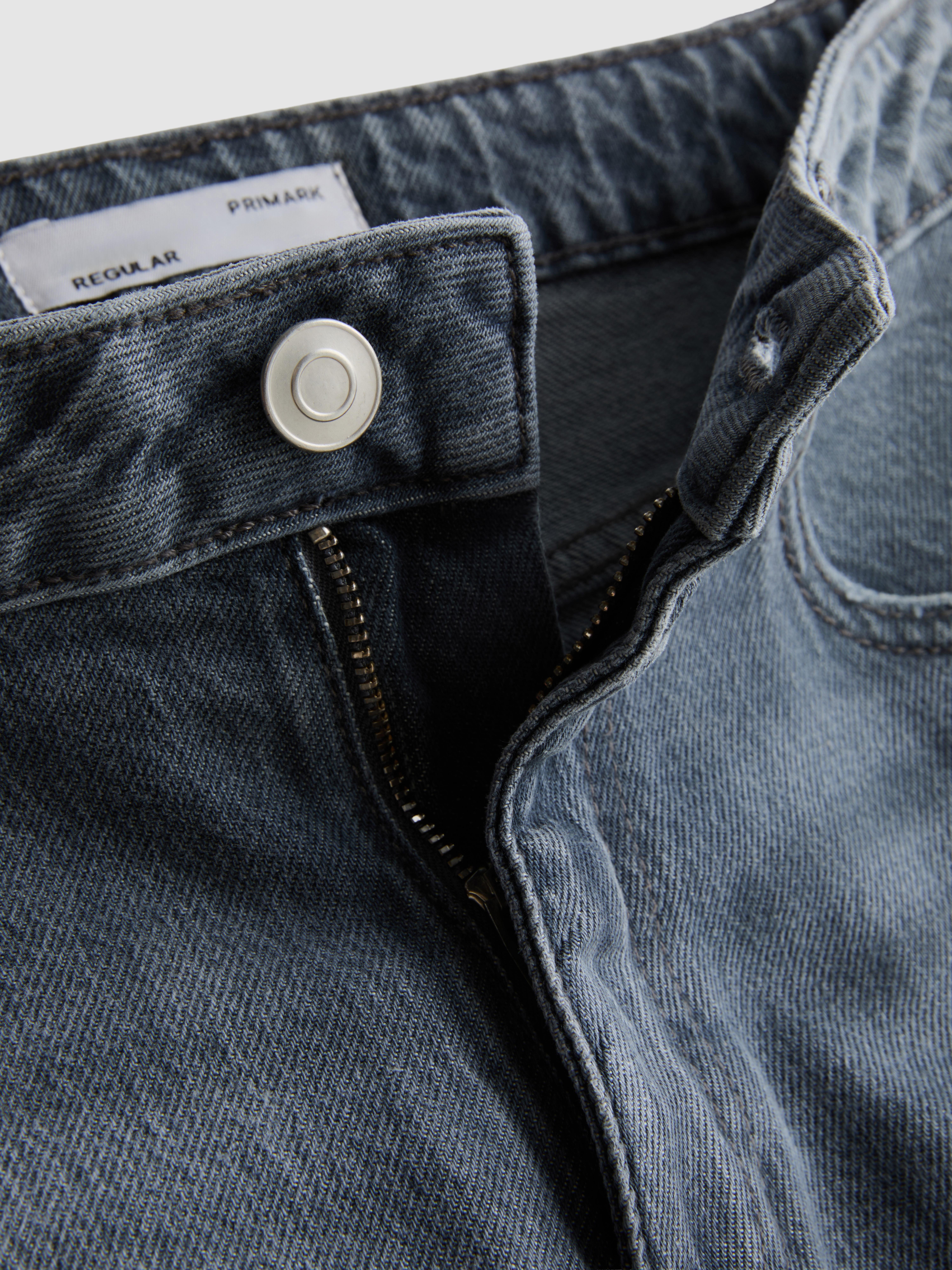 Cotton-Rich Straight-Leg Jeans - Gray