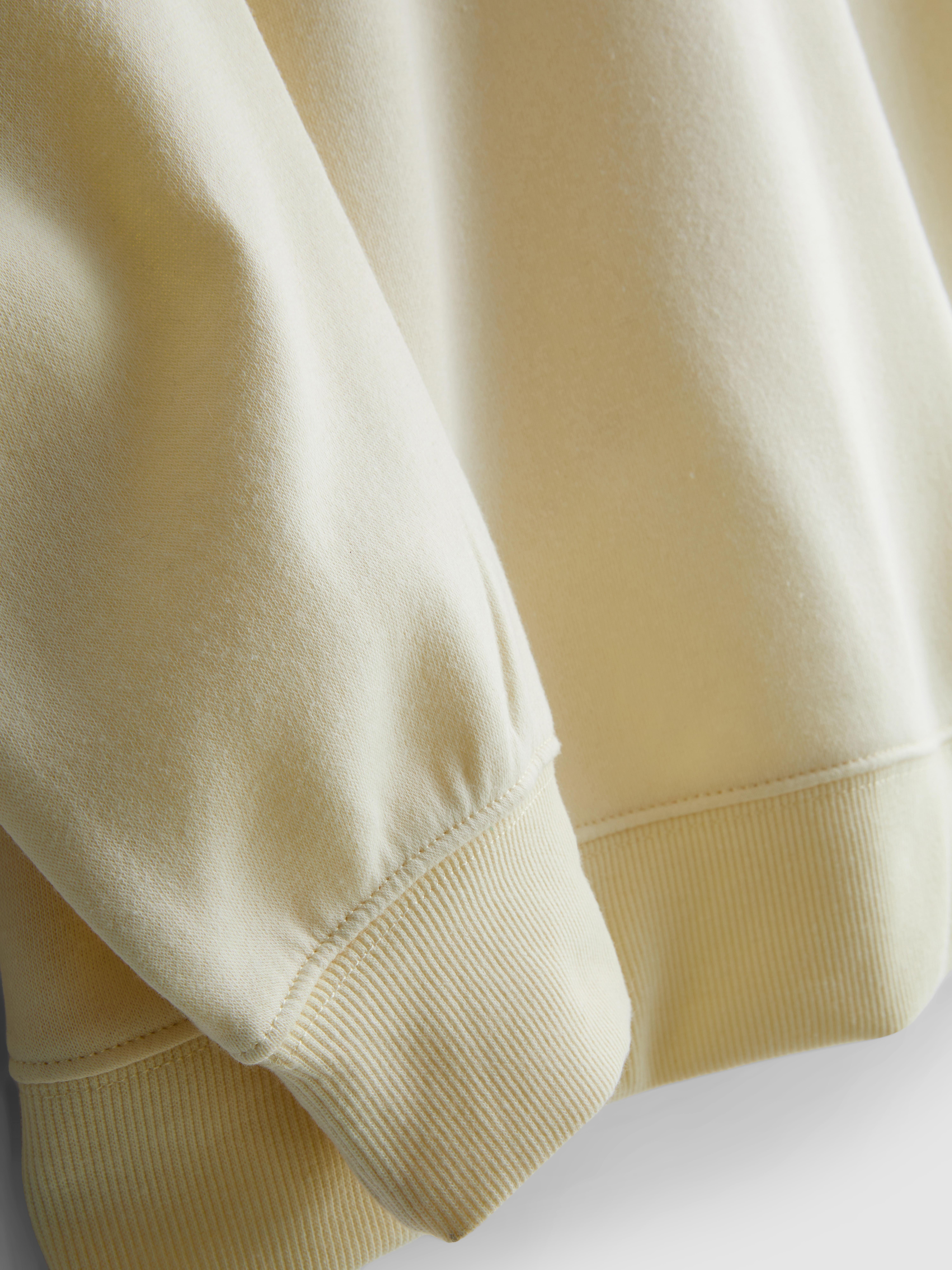 Cotton Blend Relaxed Graphic Sweatshirt - Yellow