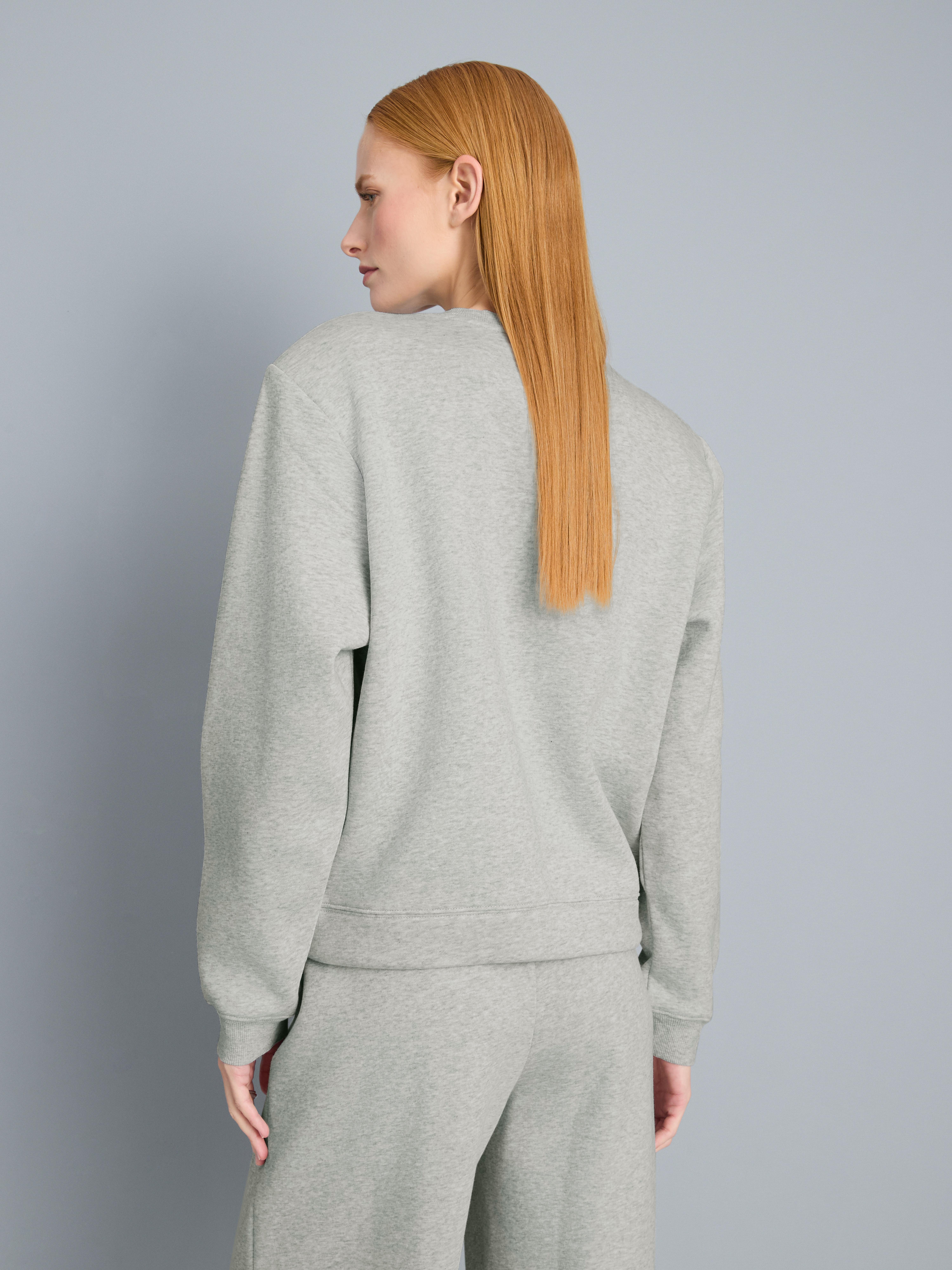 Cotton Rich Shoulder Pad Sweatshirt - Gray