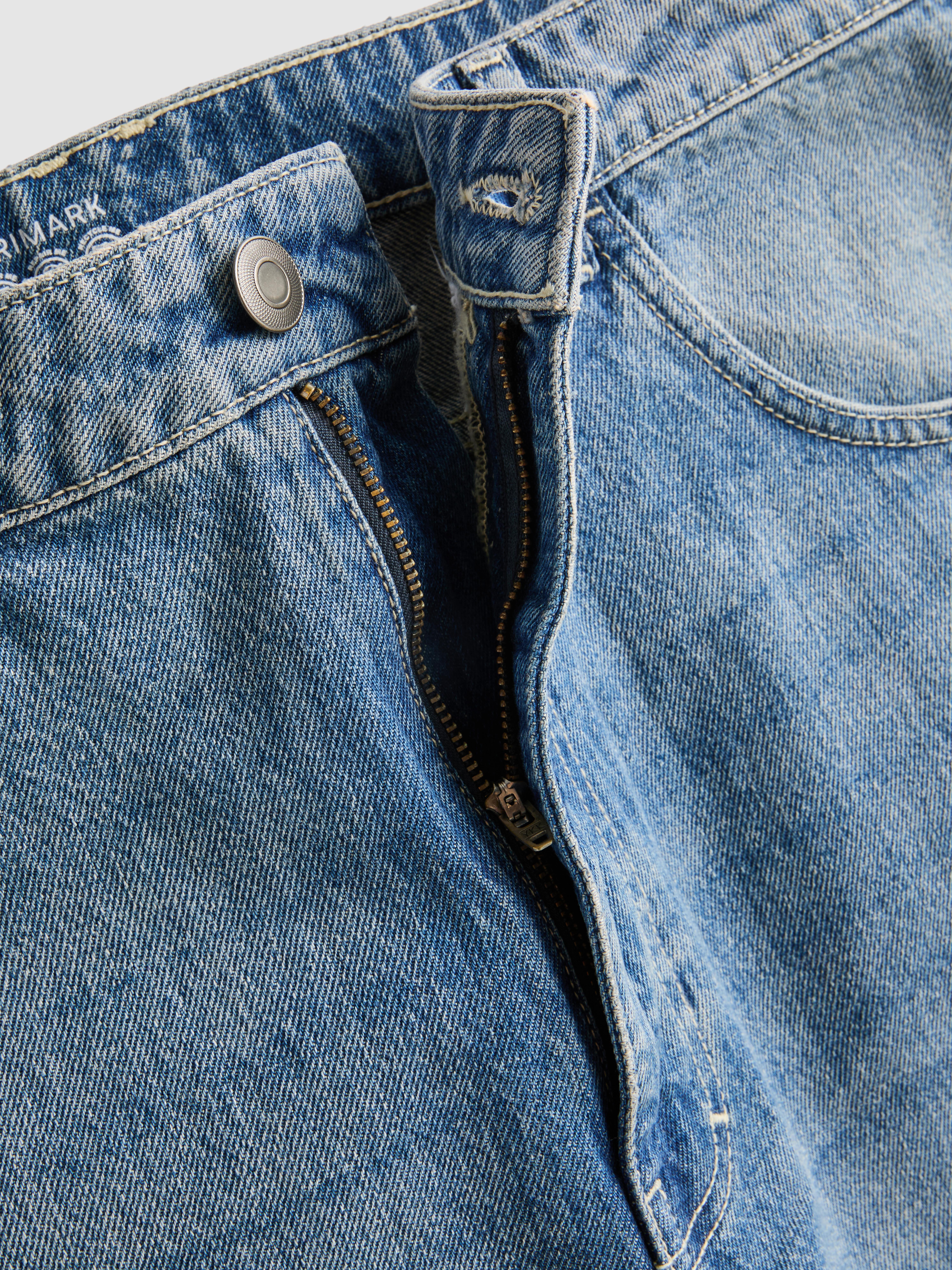 Mid-Rise Baggy Jeans - Light Blue