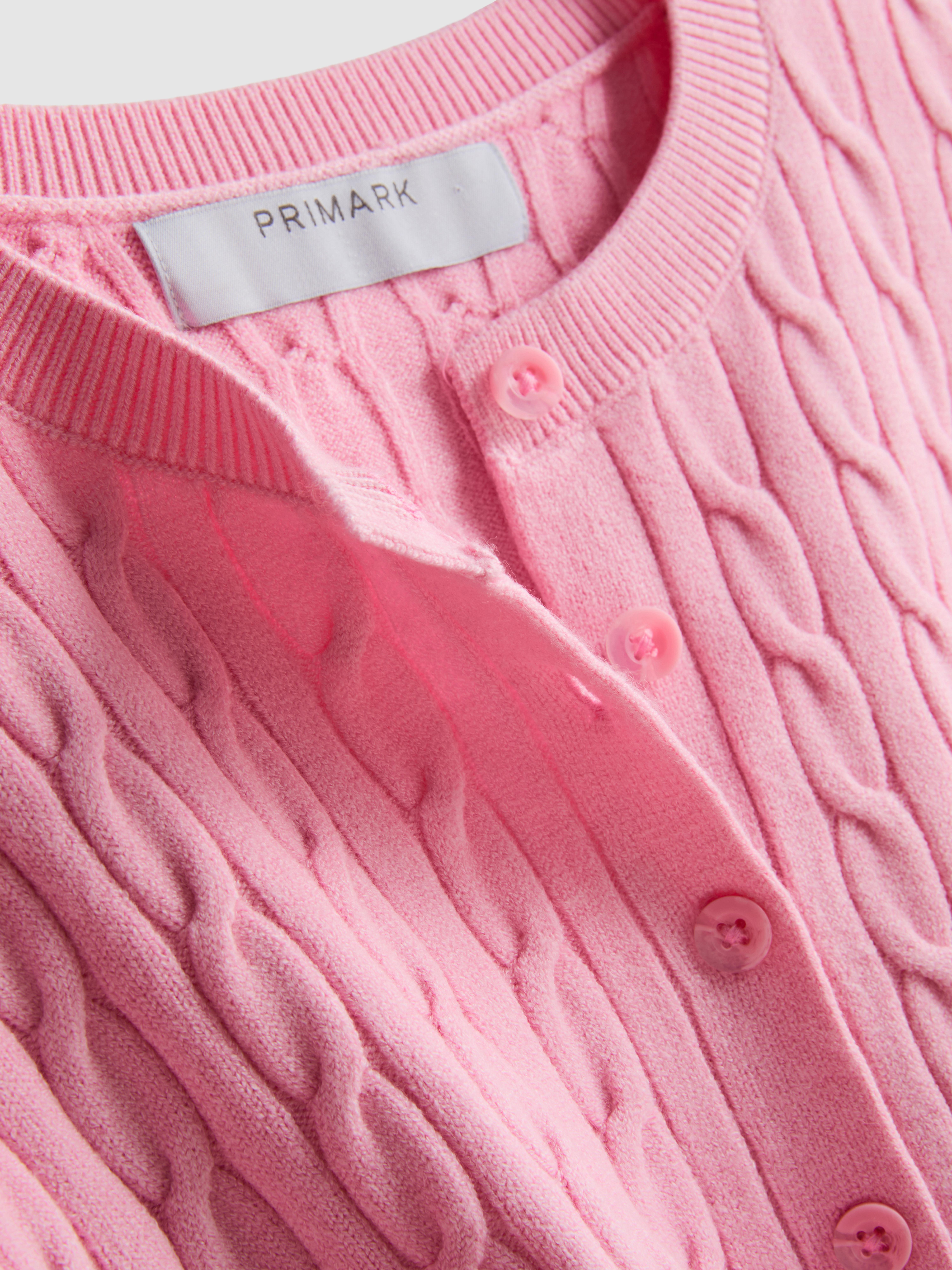 Cable Knit Cardigan - Light Pink
