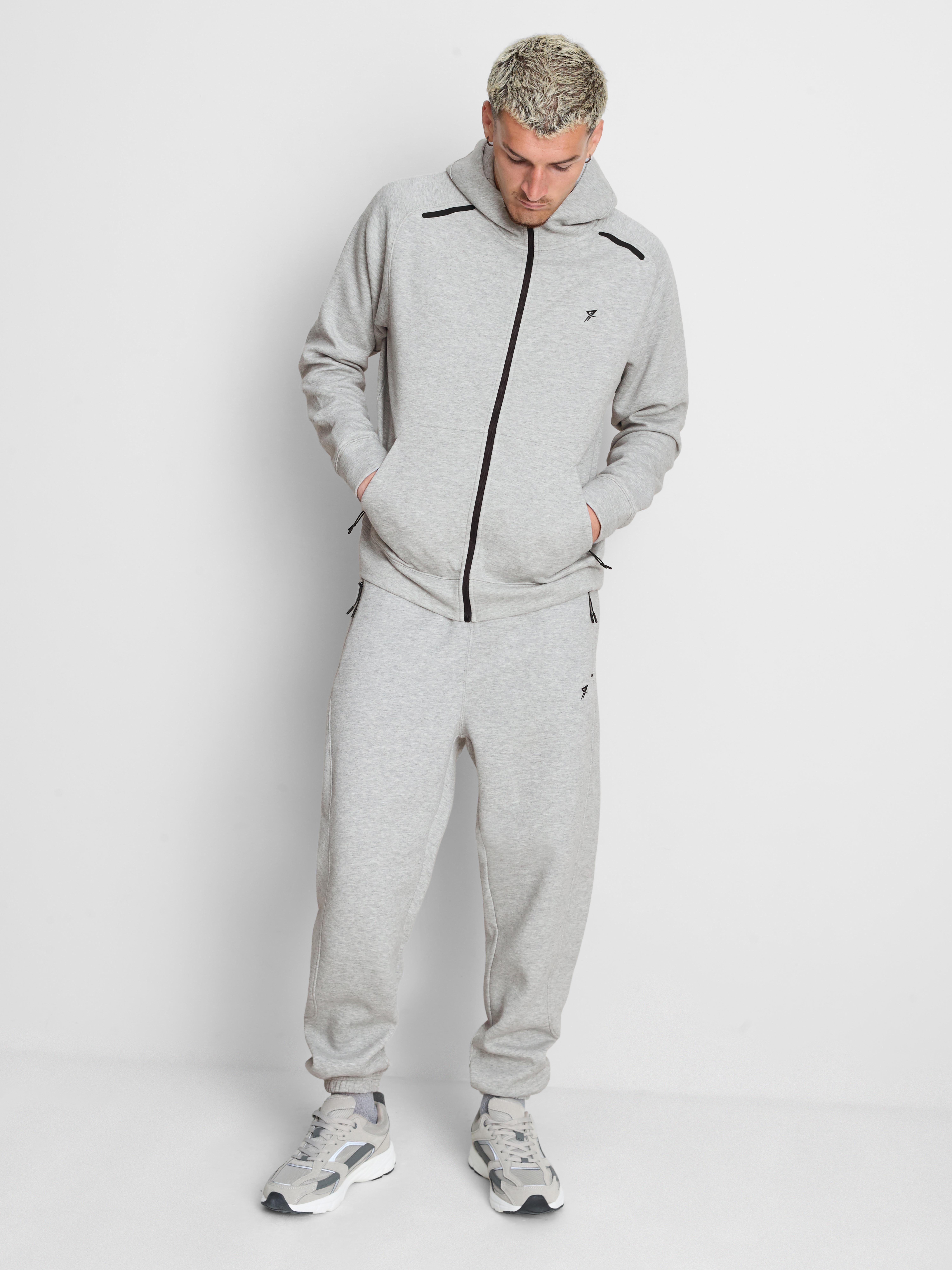Zip-Up Gym Hoodie - Gray Heather