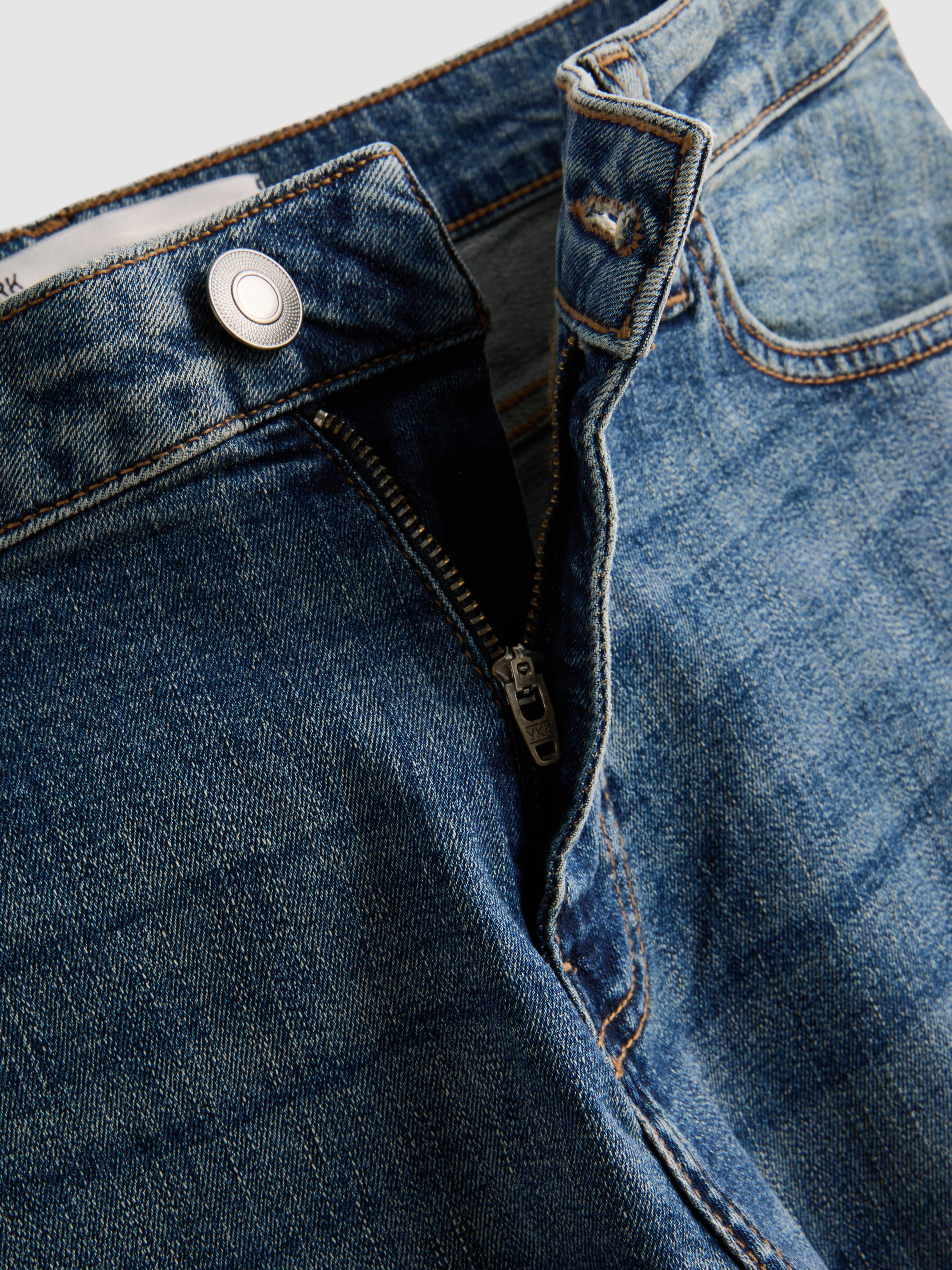 Mid-Rise Slim Fit Jeans - Mid Blue