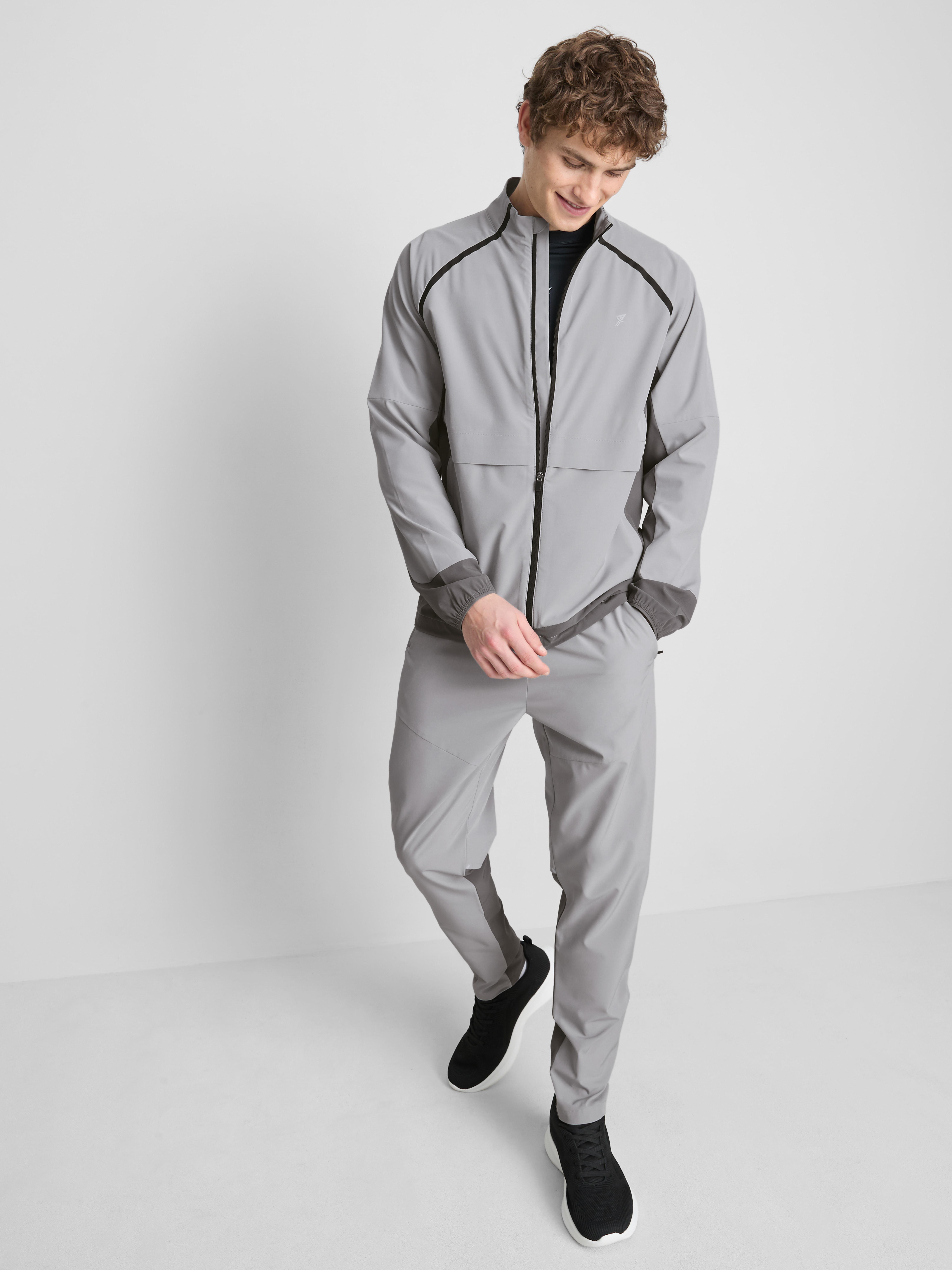 Zip-Up Active Jacket - Light Gray