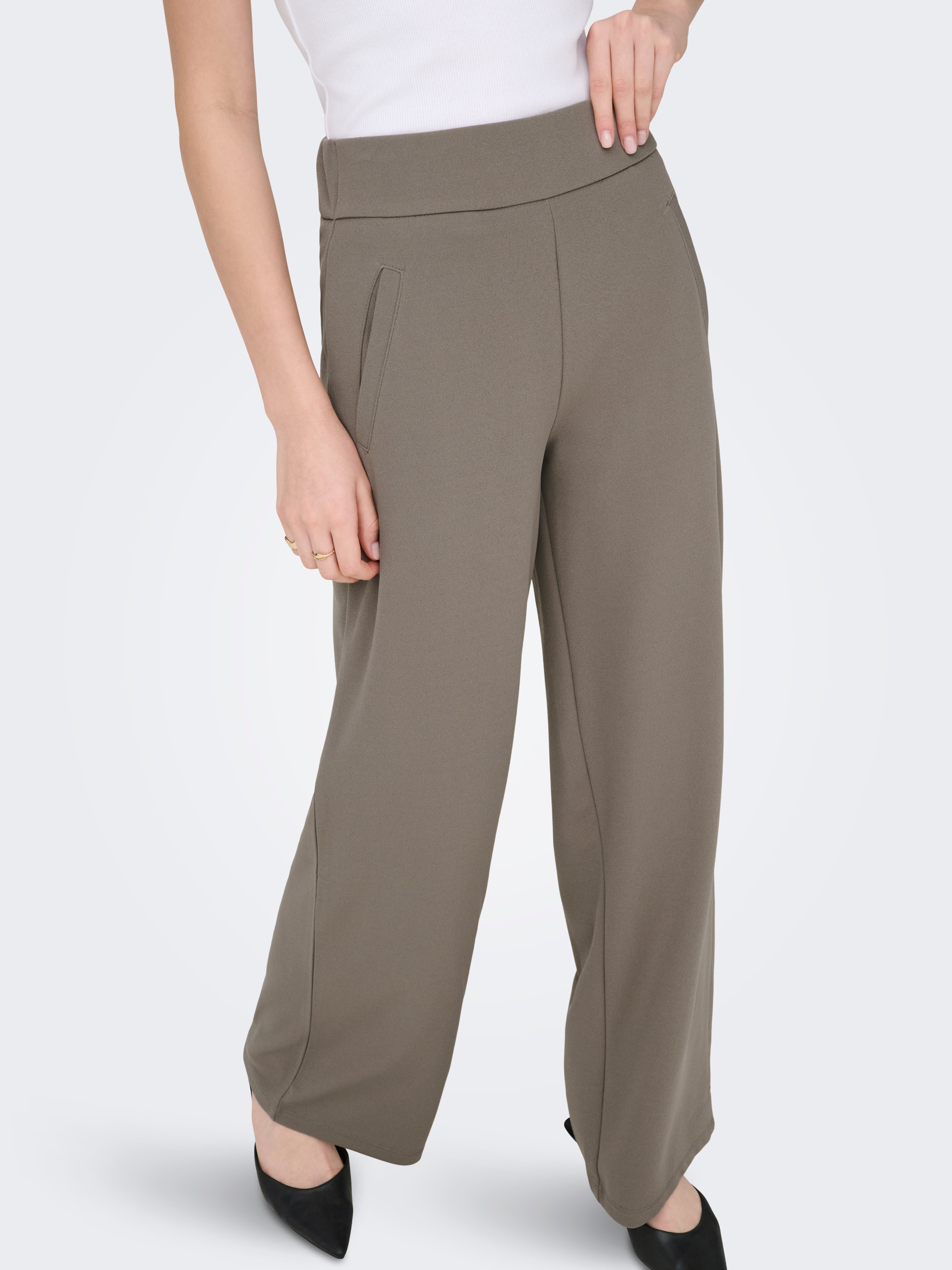 JDYLOUISVILLE Wide Leg Fit Wide-leg trousers Driftwood