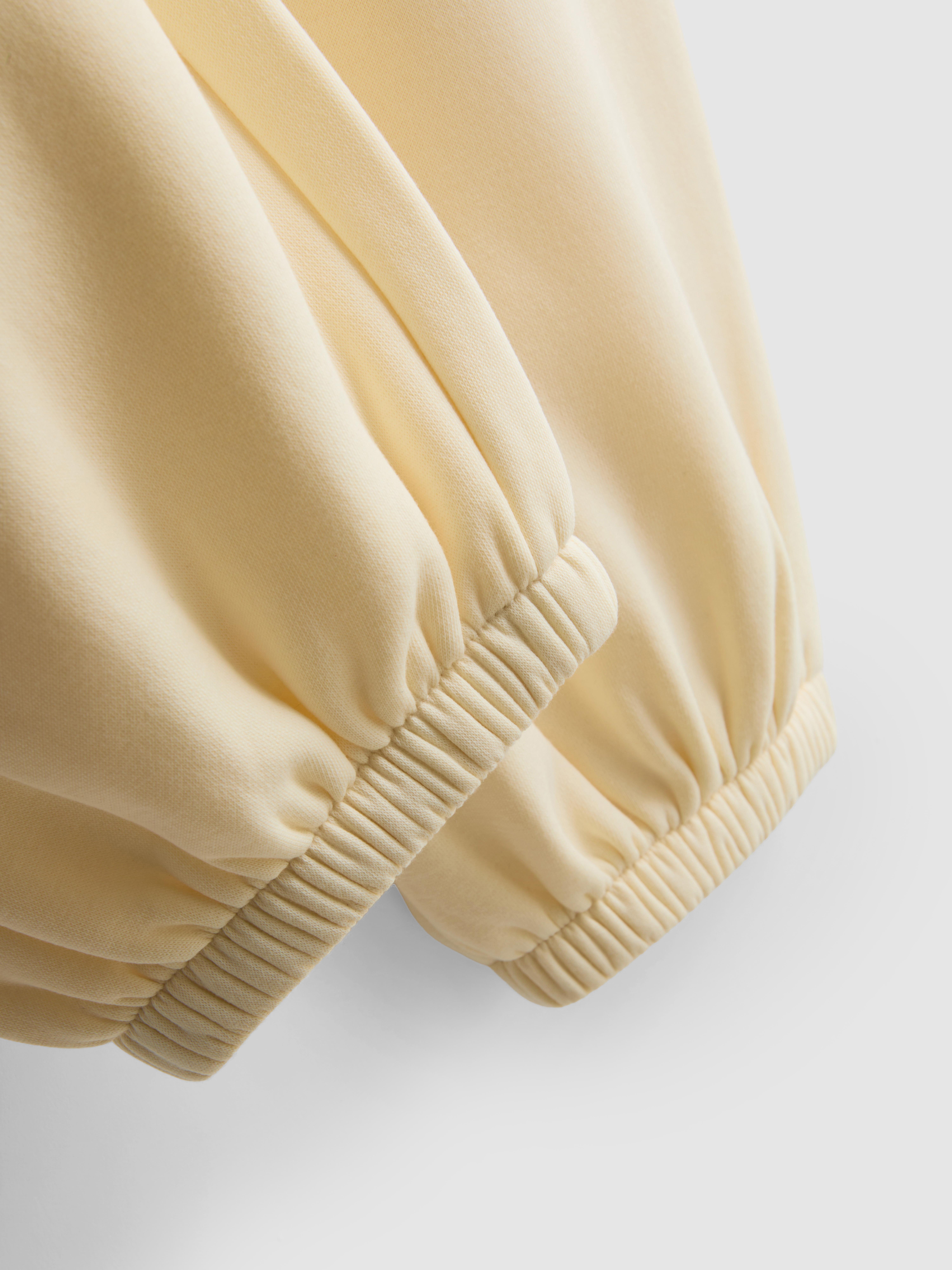 Cotton Blend Cuffed Joggers - Lemon