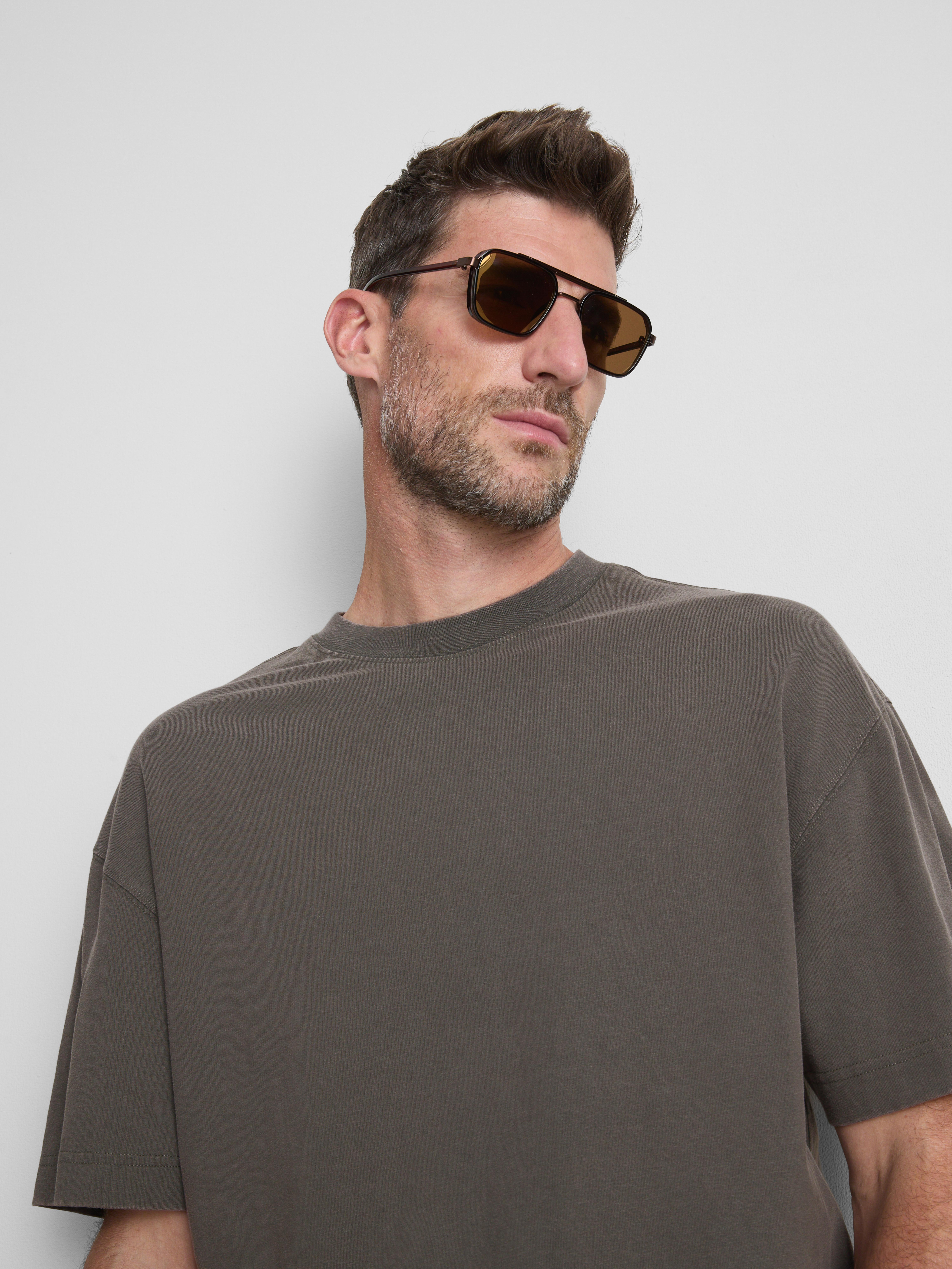 Pure Cotton Boxy T-Shirt - Gray