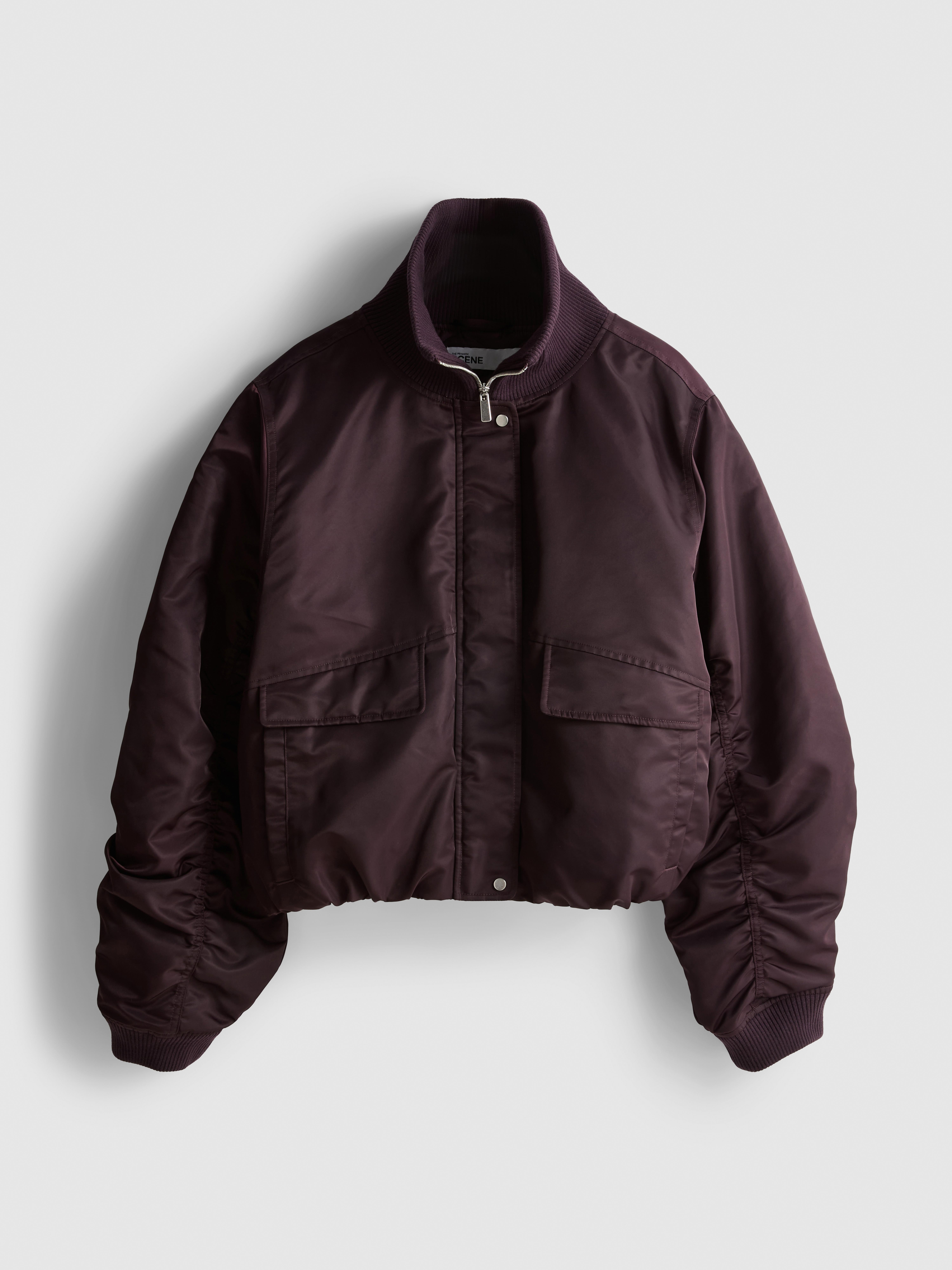 The Primark Scene | High Collar Padded Bomber Jacket - Burgundy