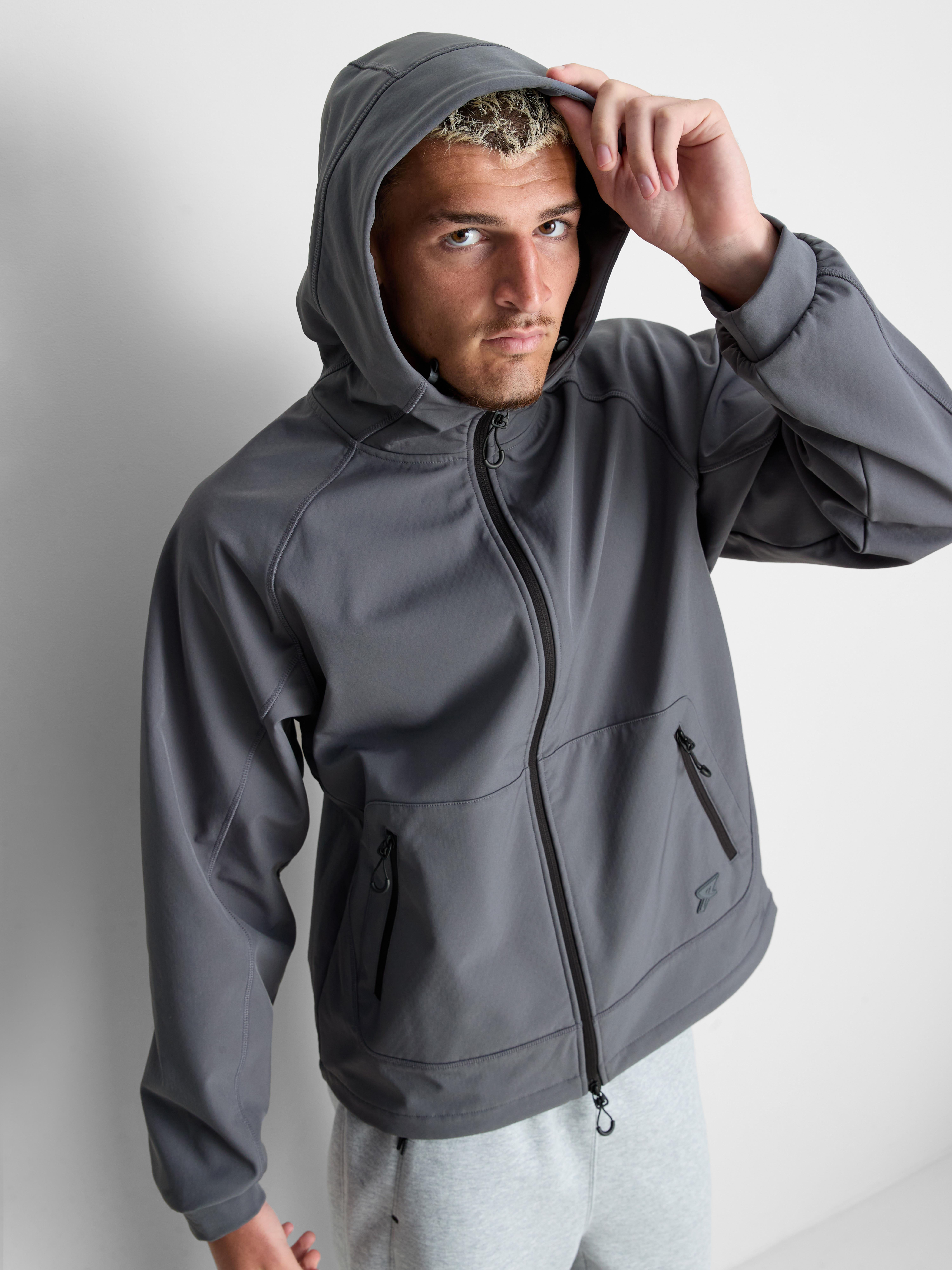 Zip-Up Hooded Performance Jacket - Blue