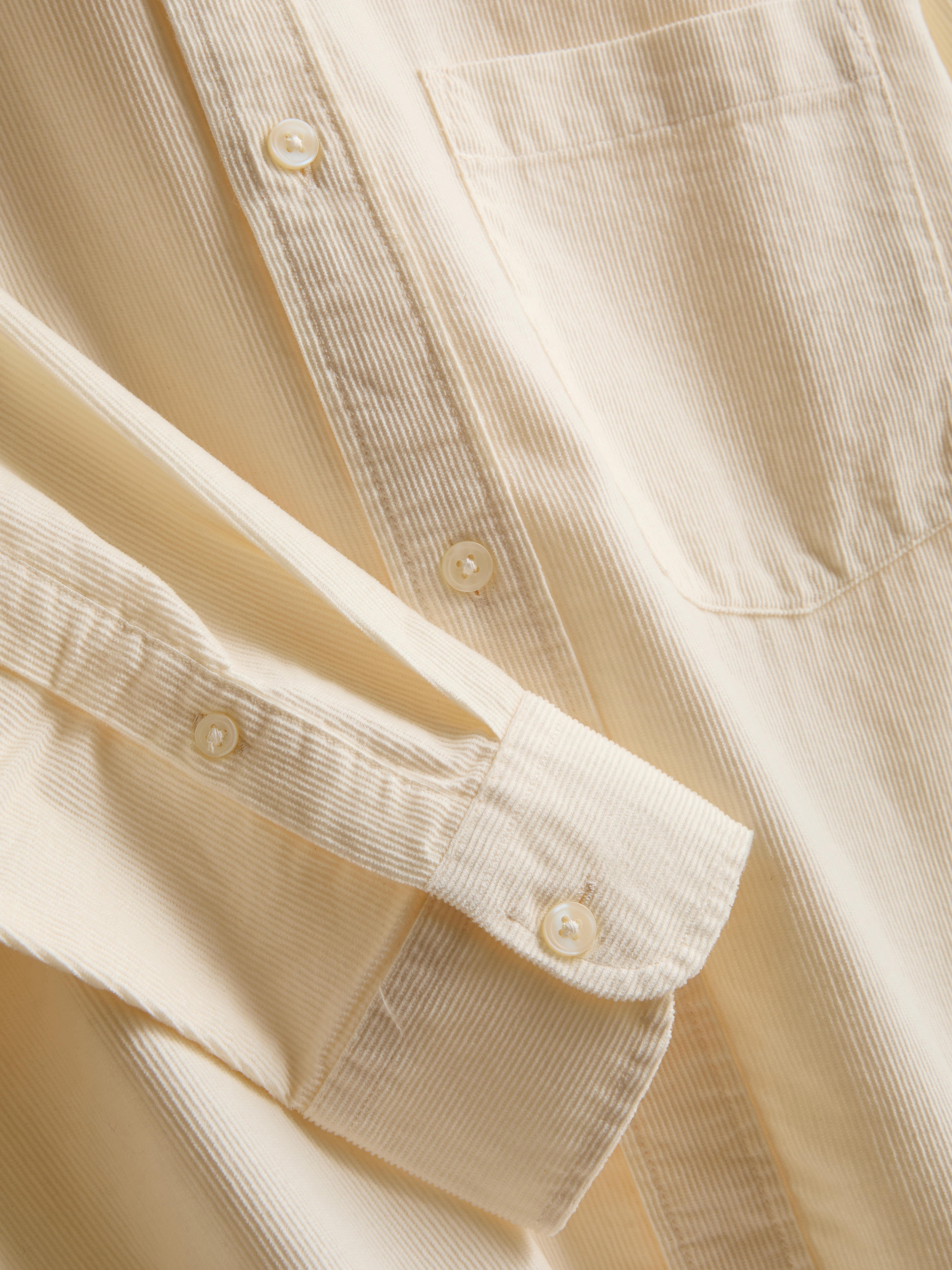 Pure Cotton Corduroy Shirt - Ivory