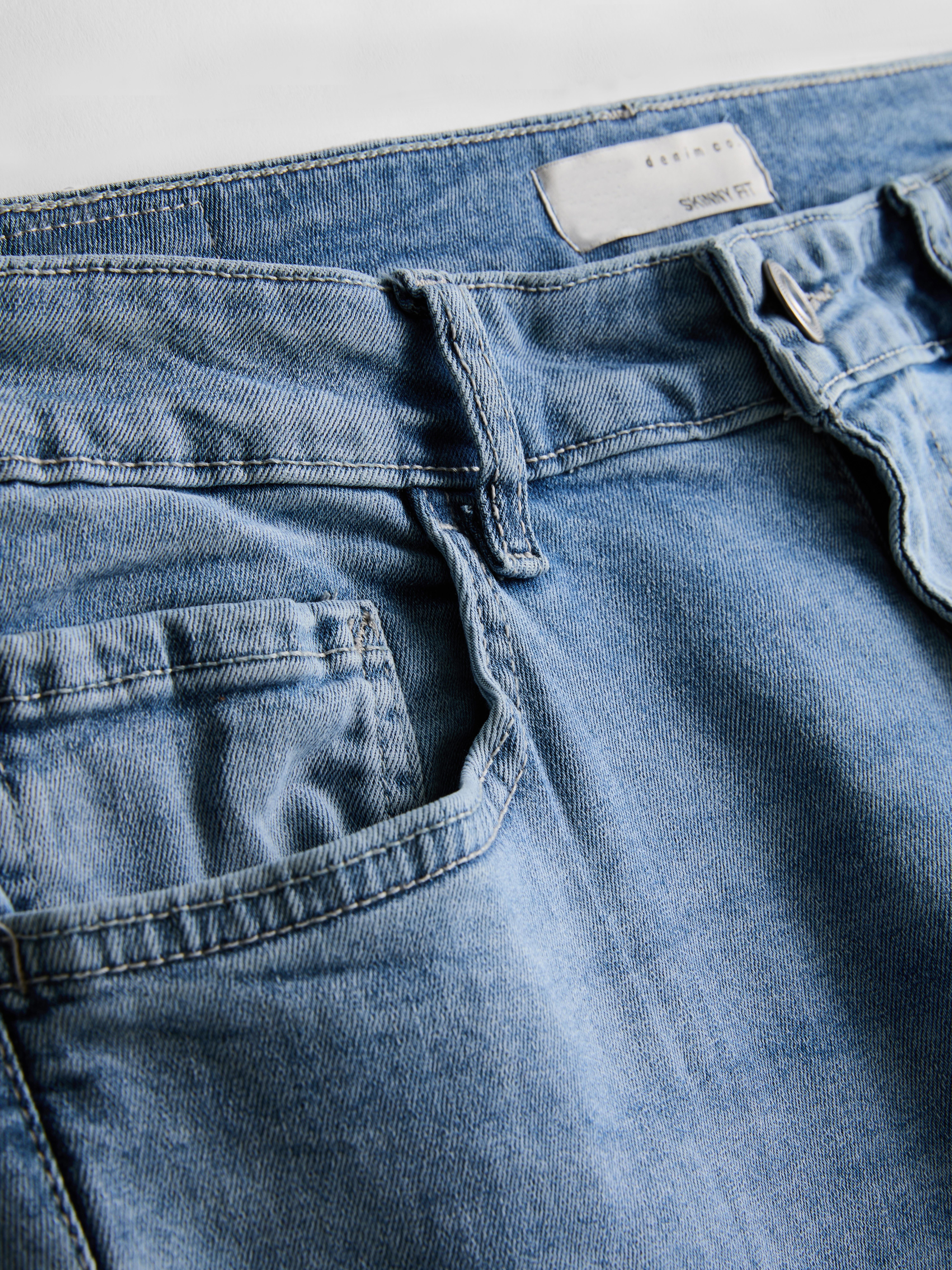 Mid-Rise Skinny Jeans - Bright Blue