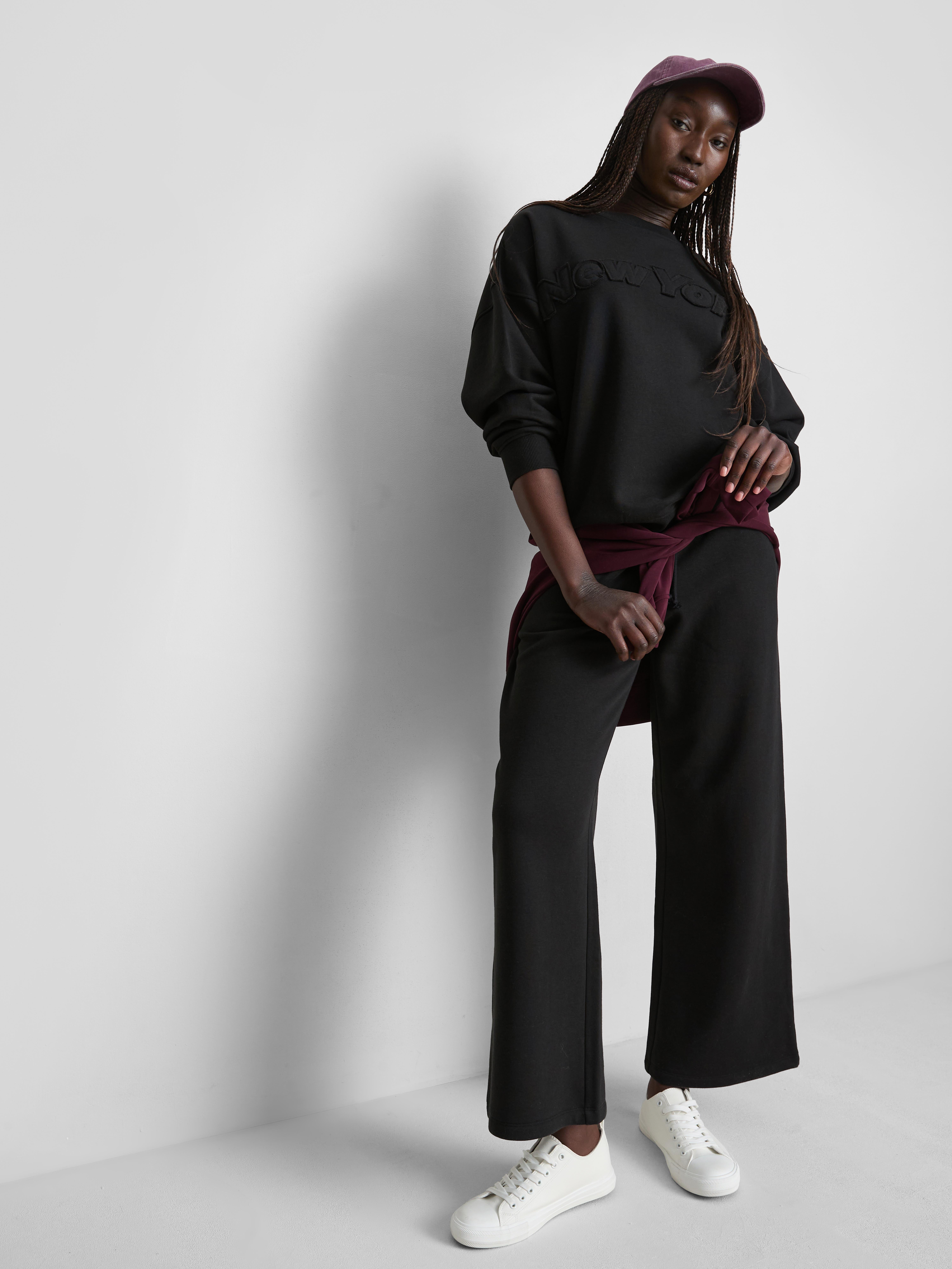 Cotton-Rich Applique Sweatshirt - Black