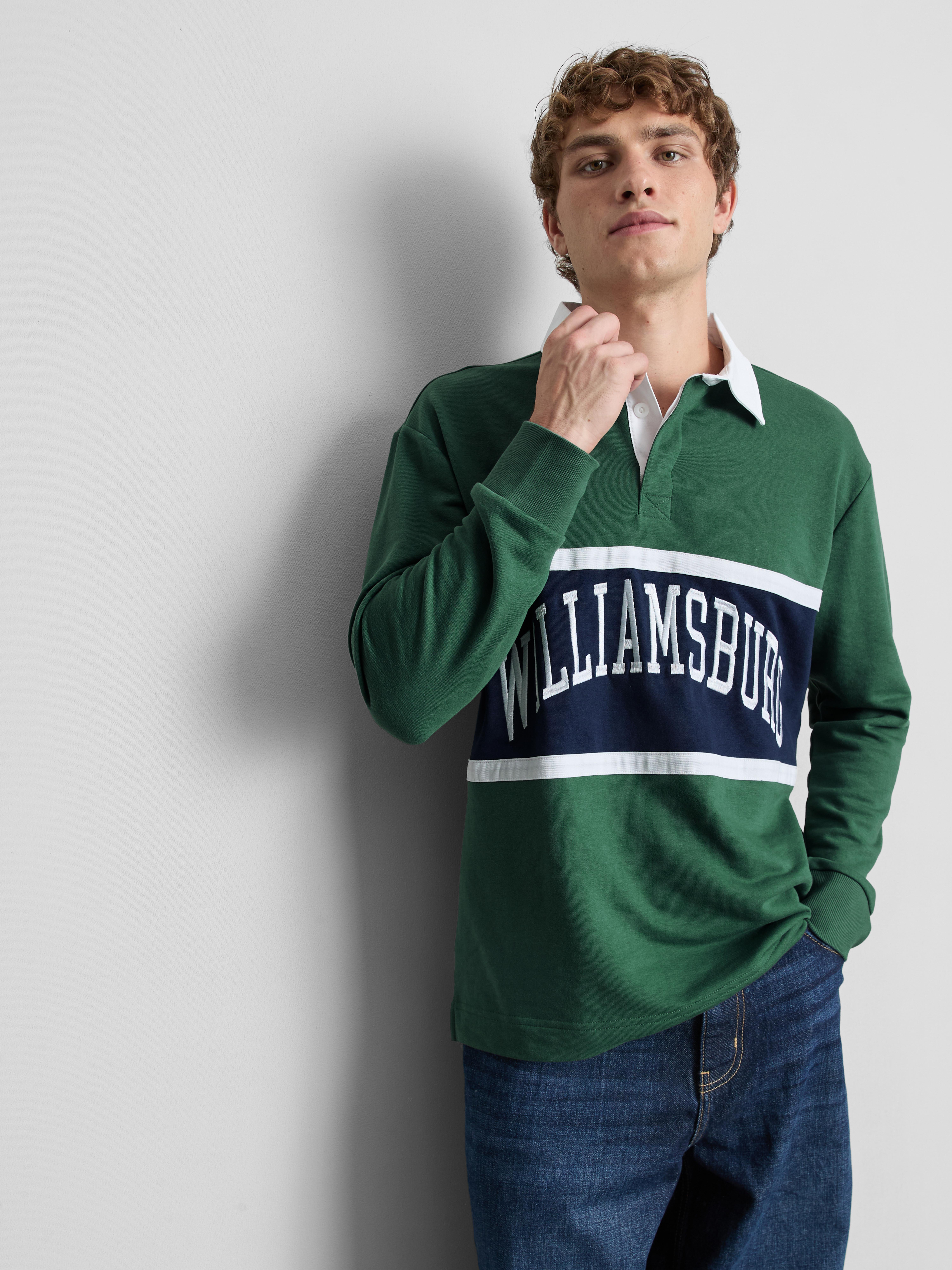 Cotton Blend Williamsburg Rugby Shirt - Green