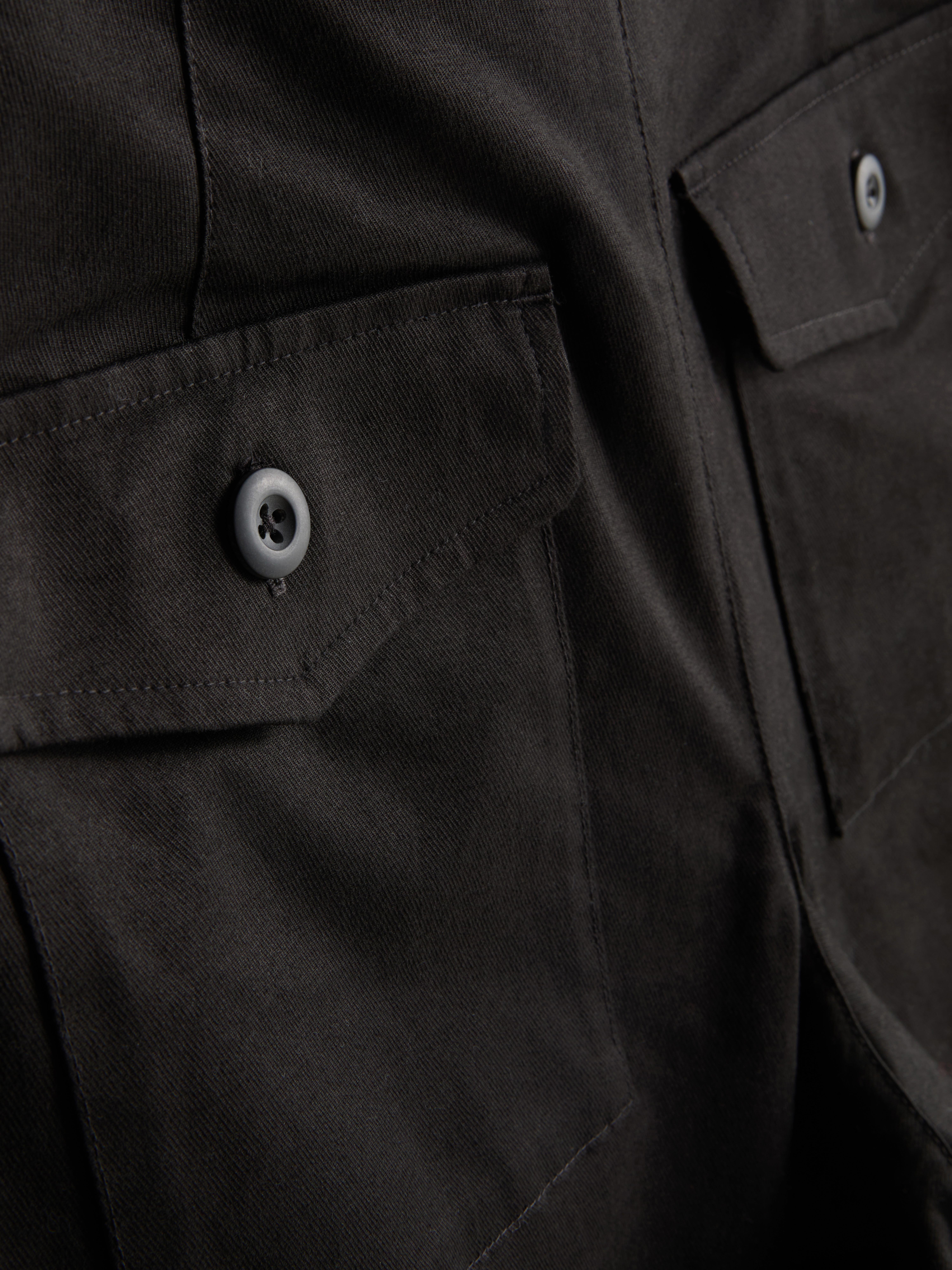 Cotton-Rich Barrel-Leg Utility Pants - Black