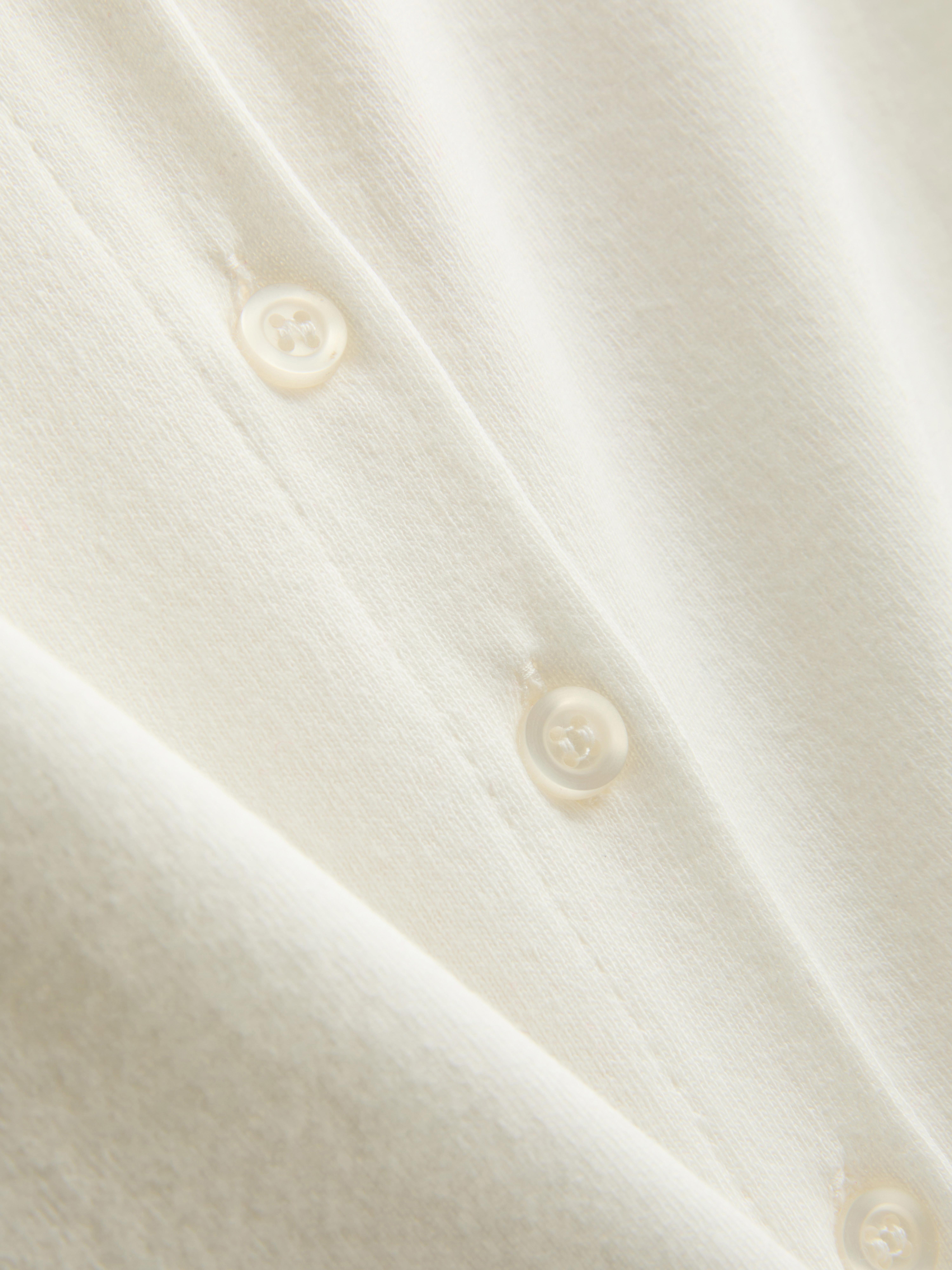 Cotton Rich Button-Up T-Shirt - White