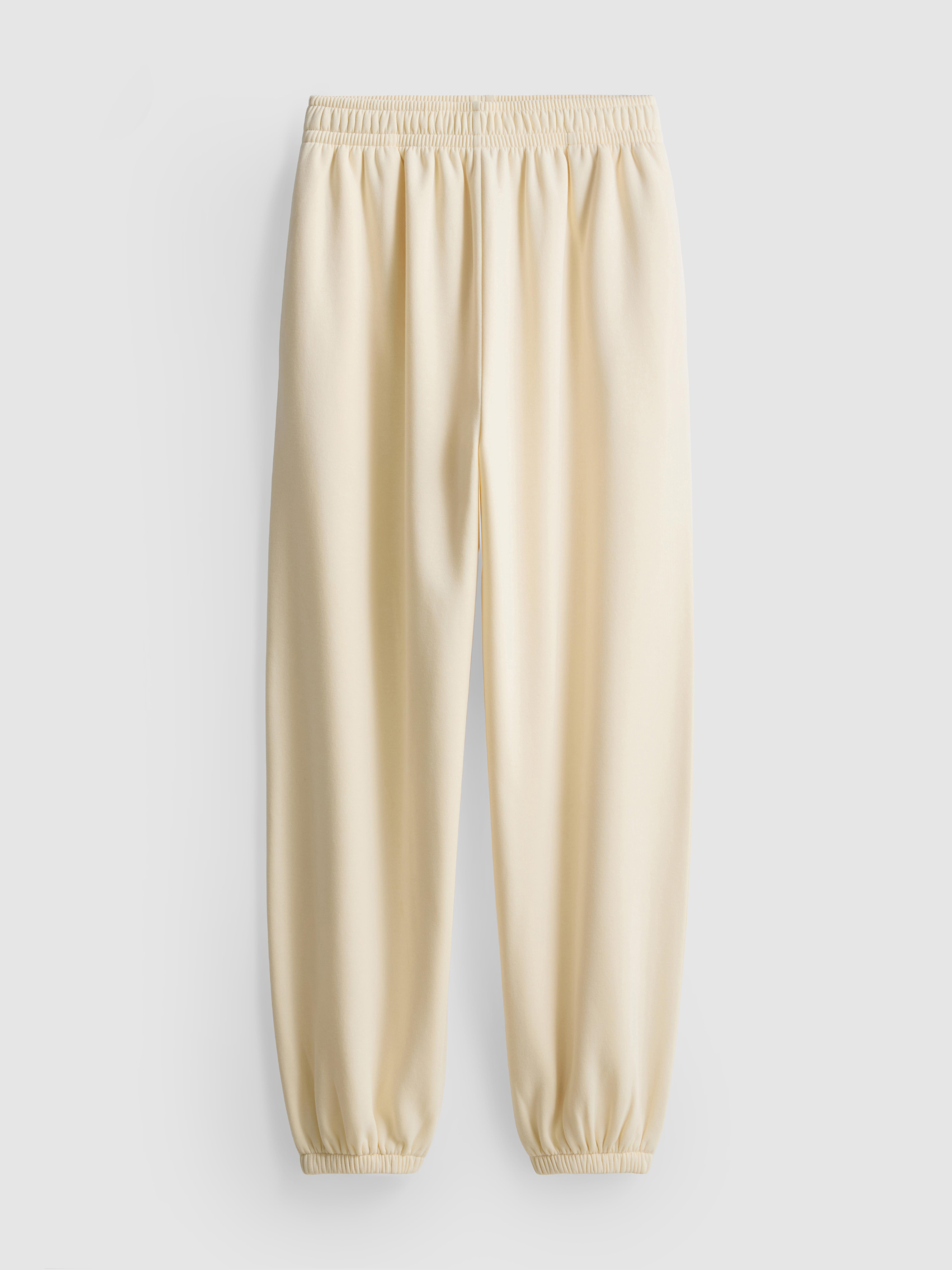 Cotton Blend Cuffed Joggers - Lemon