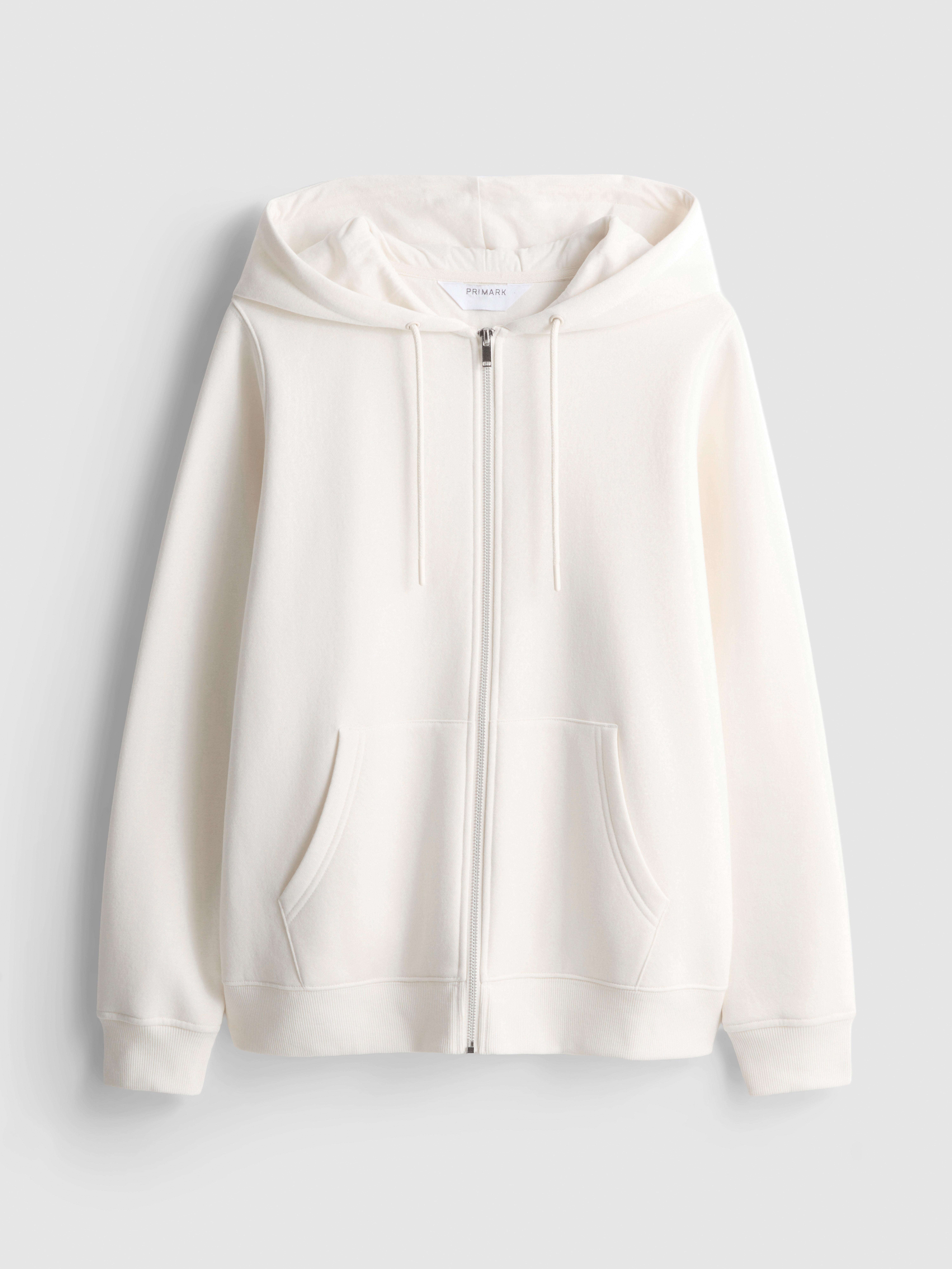 Essential Cotton Blend Zip Through Hoodie - Ivory
