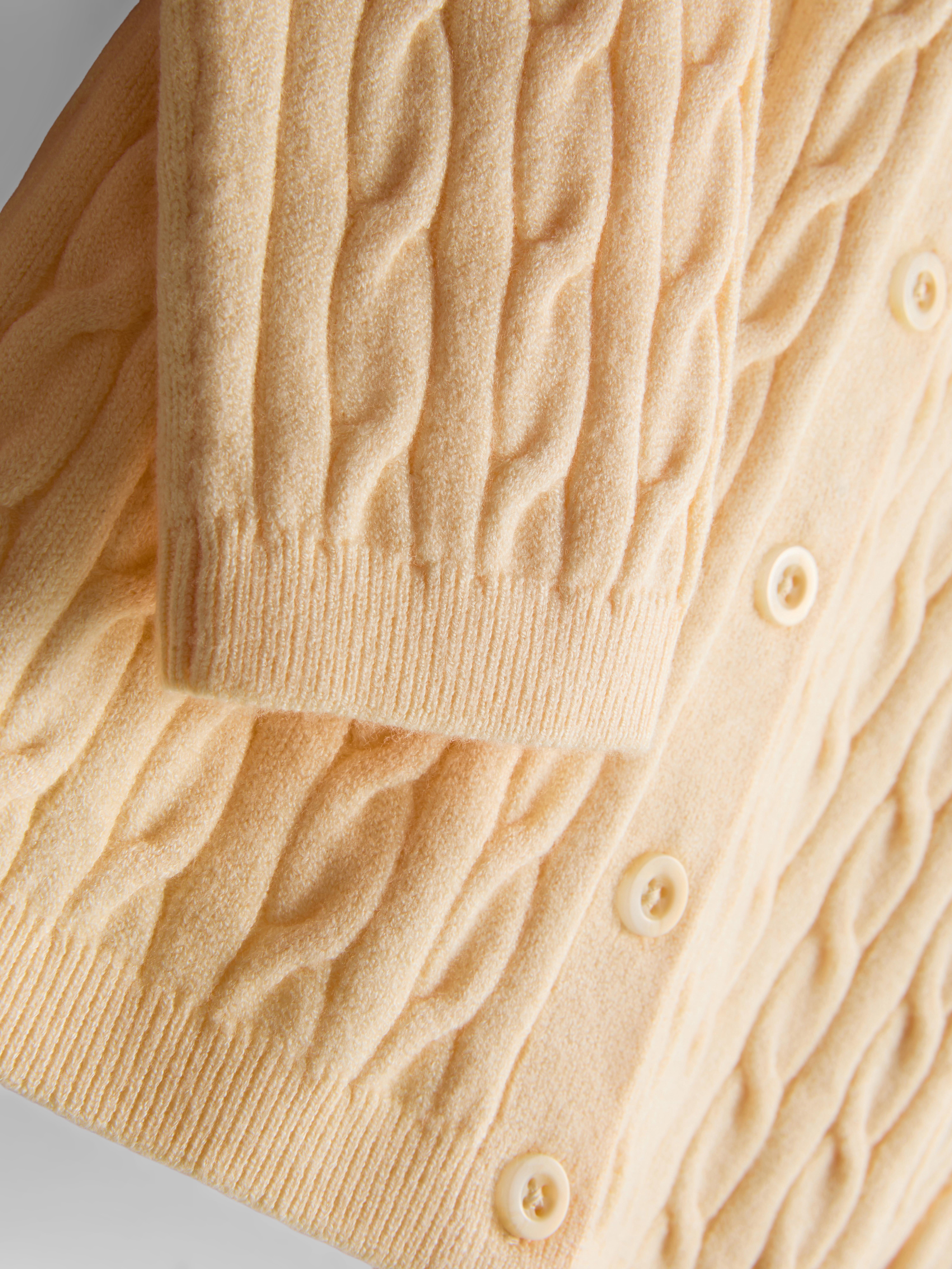 Cable Knit Cardigan - Light Yellow