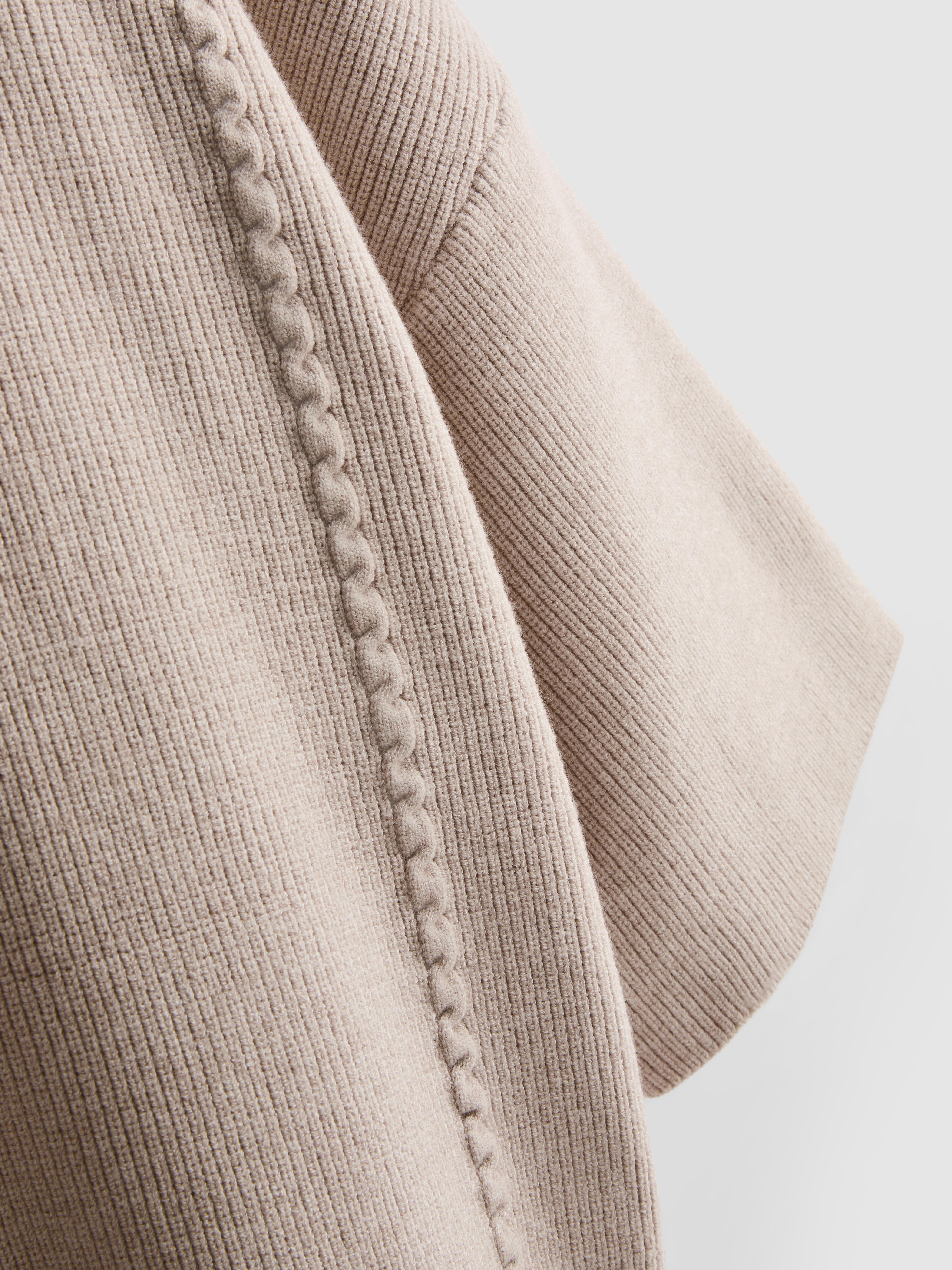 Knitted Dropped-Sleeve T-Shirt - Taupe