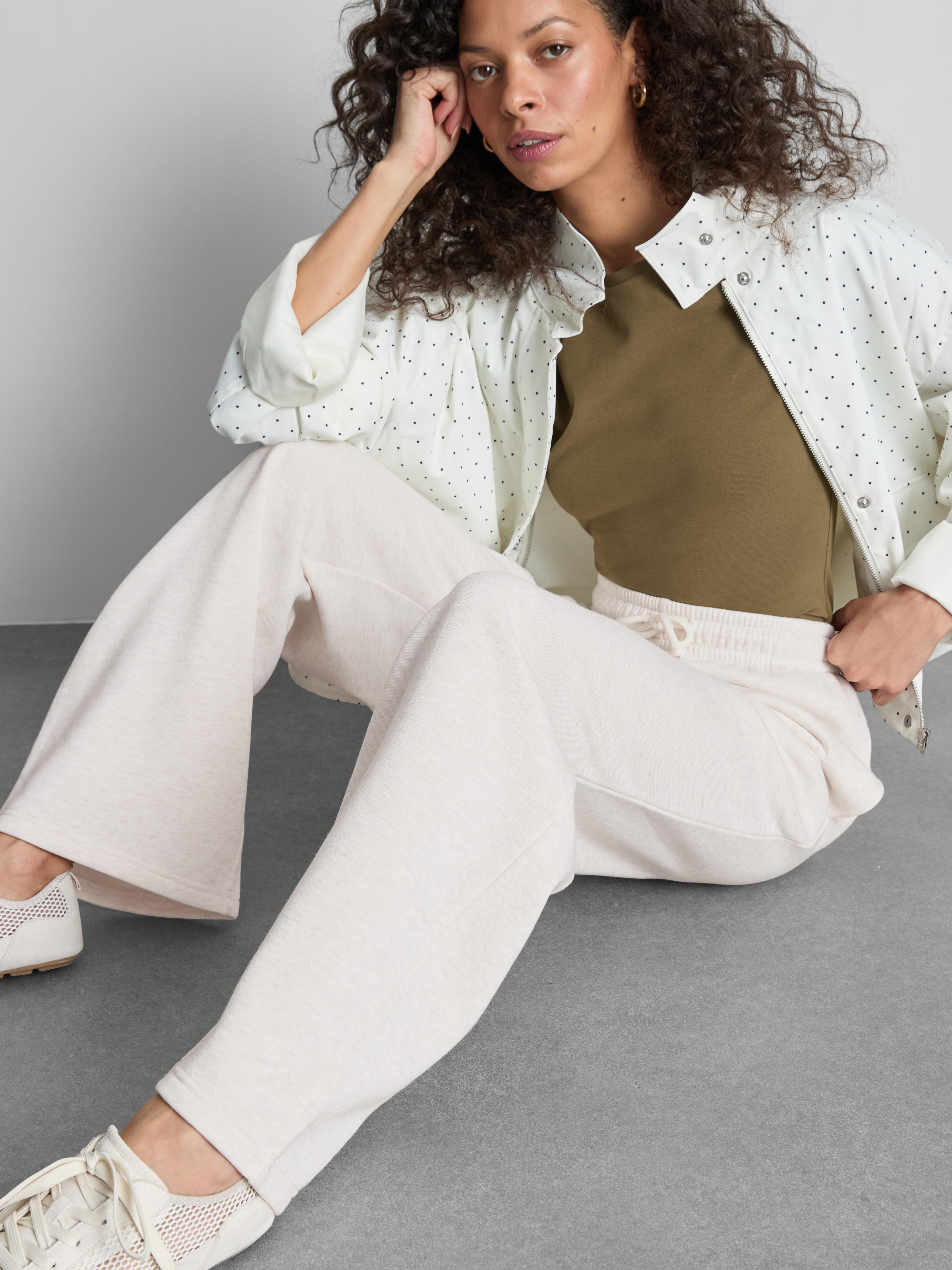 Cotton-Blend Straight-Leg Joggers - Oatmeal