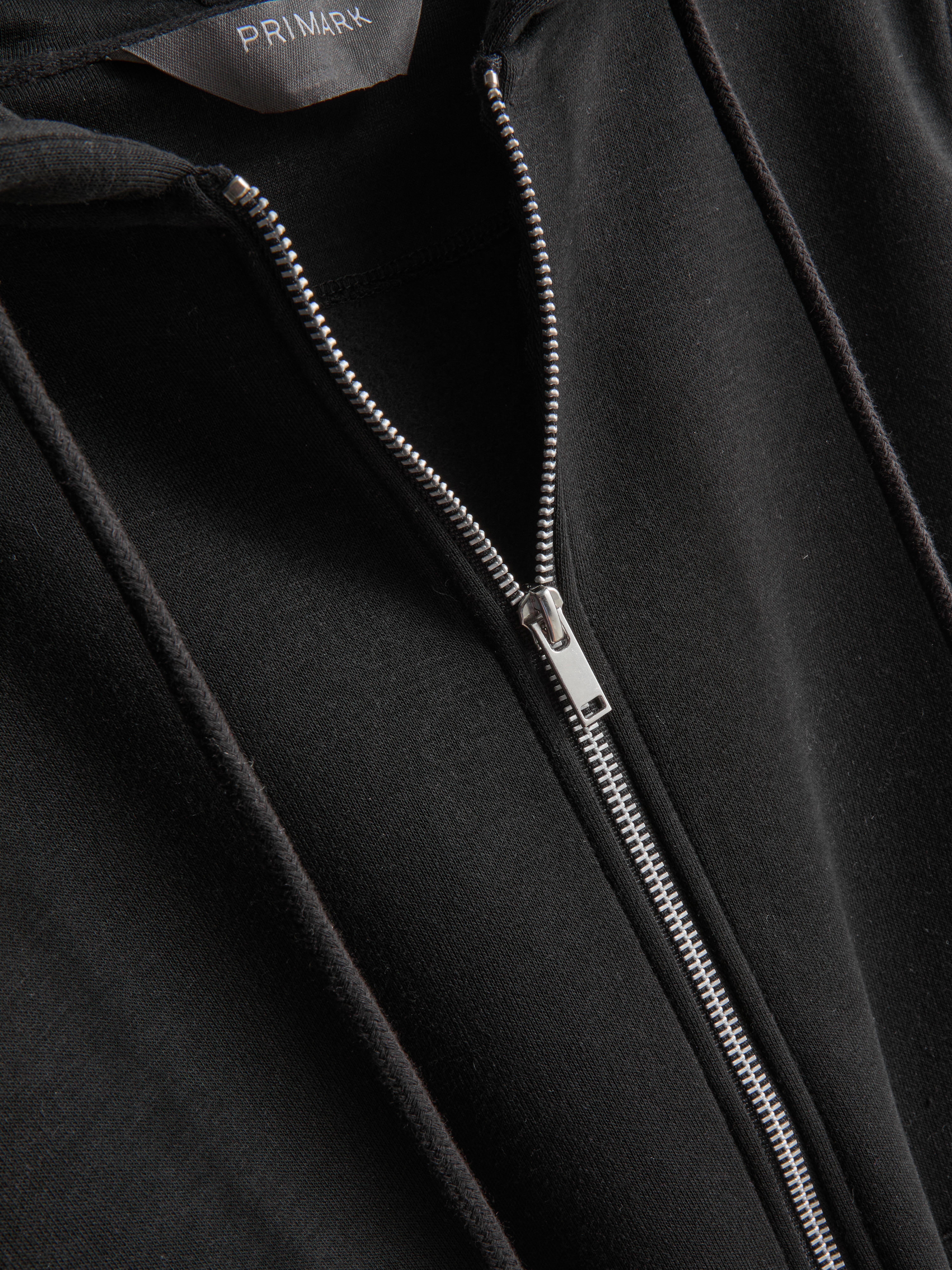 Essential Zip Through Hoodie - Black